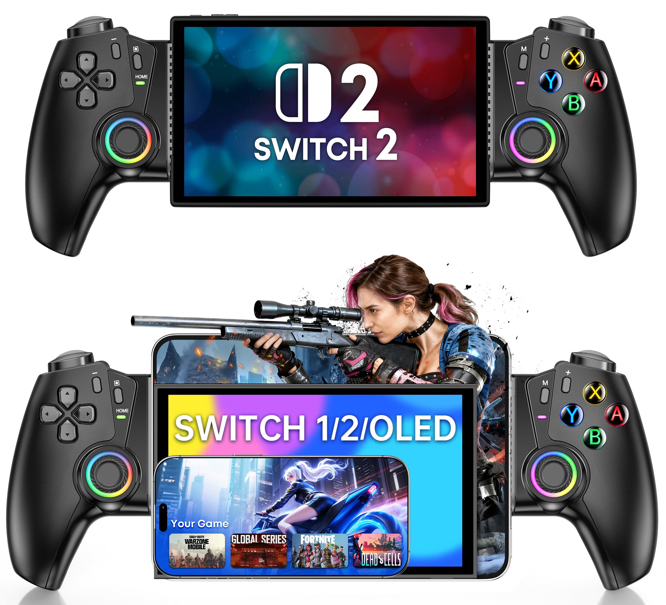 Nintendo Switch OLED+ ゲーム2本 + コントローラー Switch有機ELモデル用 2ndステーションコントローラ | Switch用 周辺