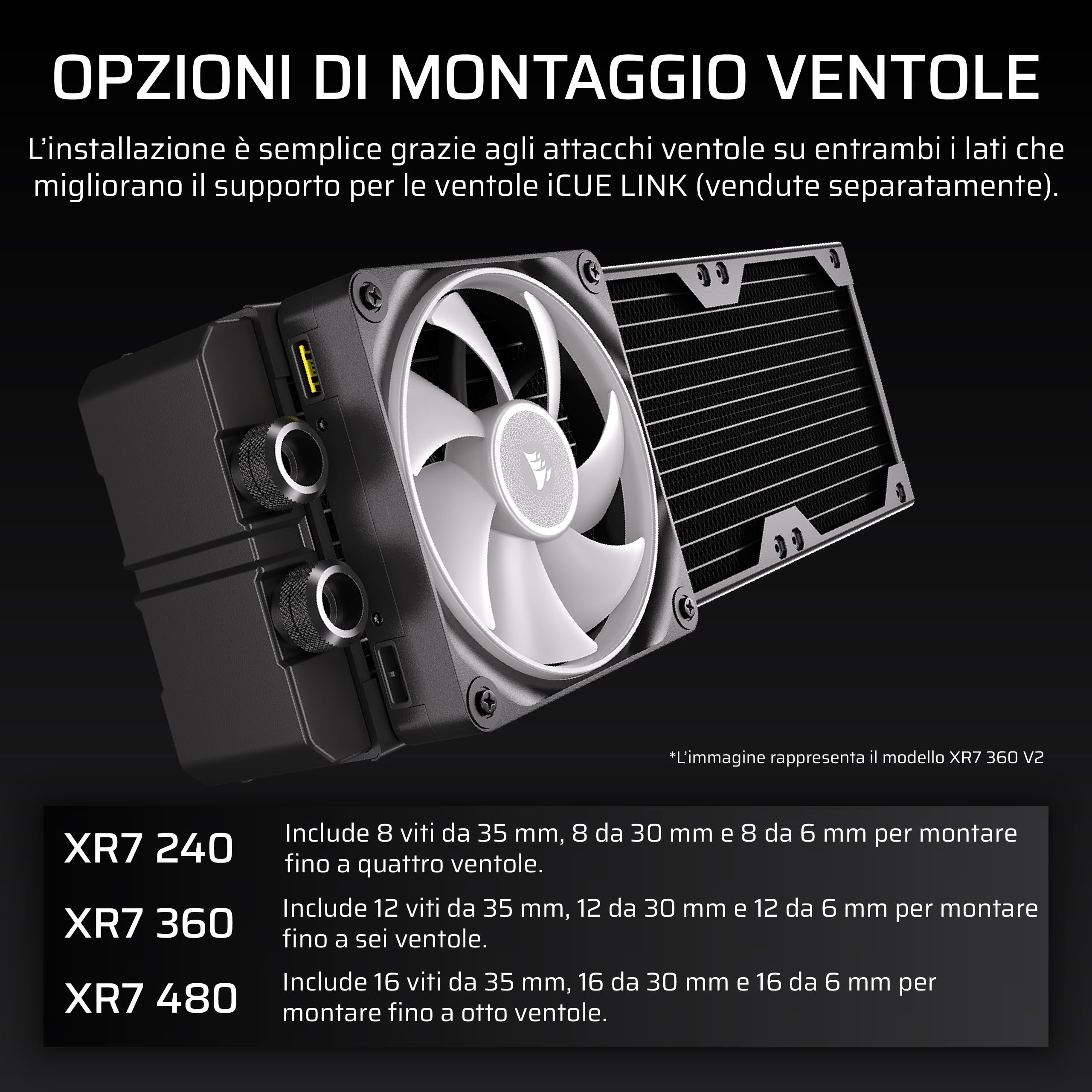 CORSAIR Hydro X Series XR7 da 480 mm V2 Radiatore per Raffreddamento ad Acqua Personalizzato – Compatibile con iCUE LINK – 4 Supporti per Ventole da 120 mm – Filettatura G1/4 di pollice – Nero