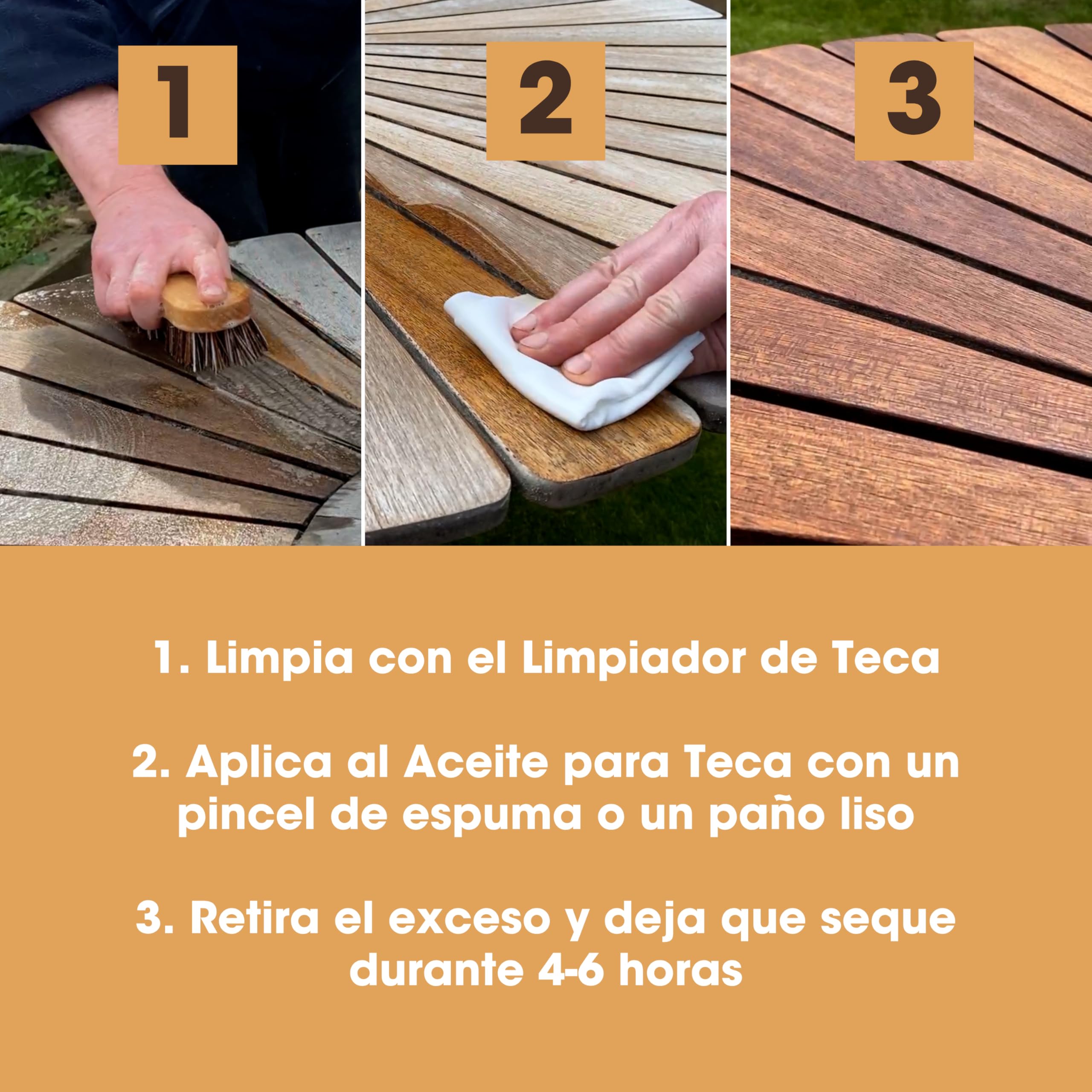 Aceite de teca para madera Furniture Clinic – 500 ml – Restaura y previene la sequedad en muebles de madera de exterior e interior – Tratamiento protector y restaurador de secado rápido