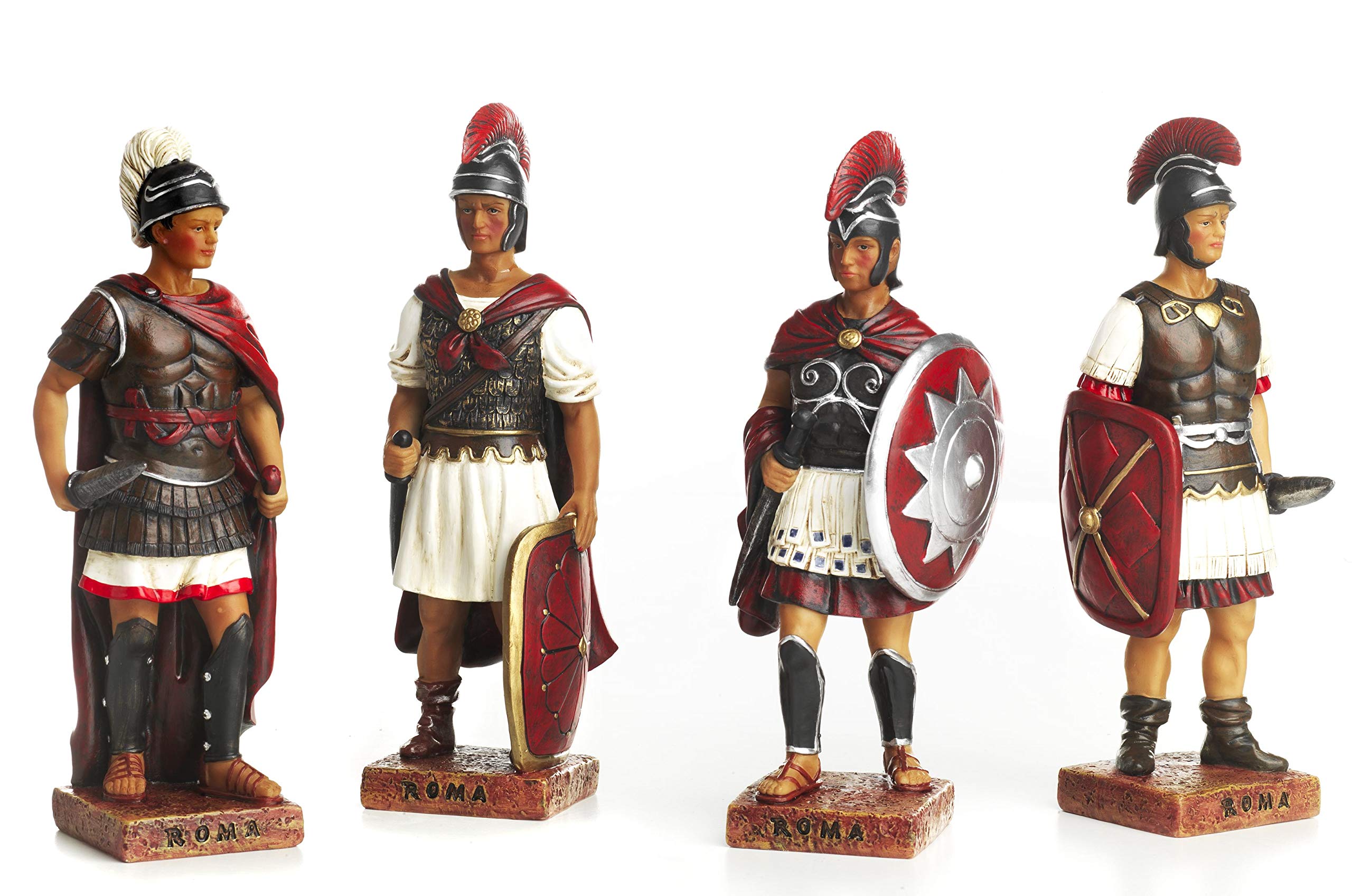 Arte e historia by Paben - Juego de 4 Centuriones antiguas romanos de colección de resina 20 cm Souvenir Roma Italia