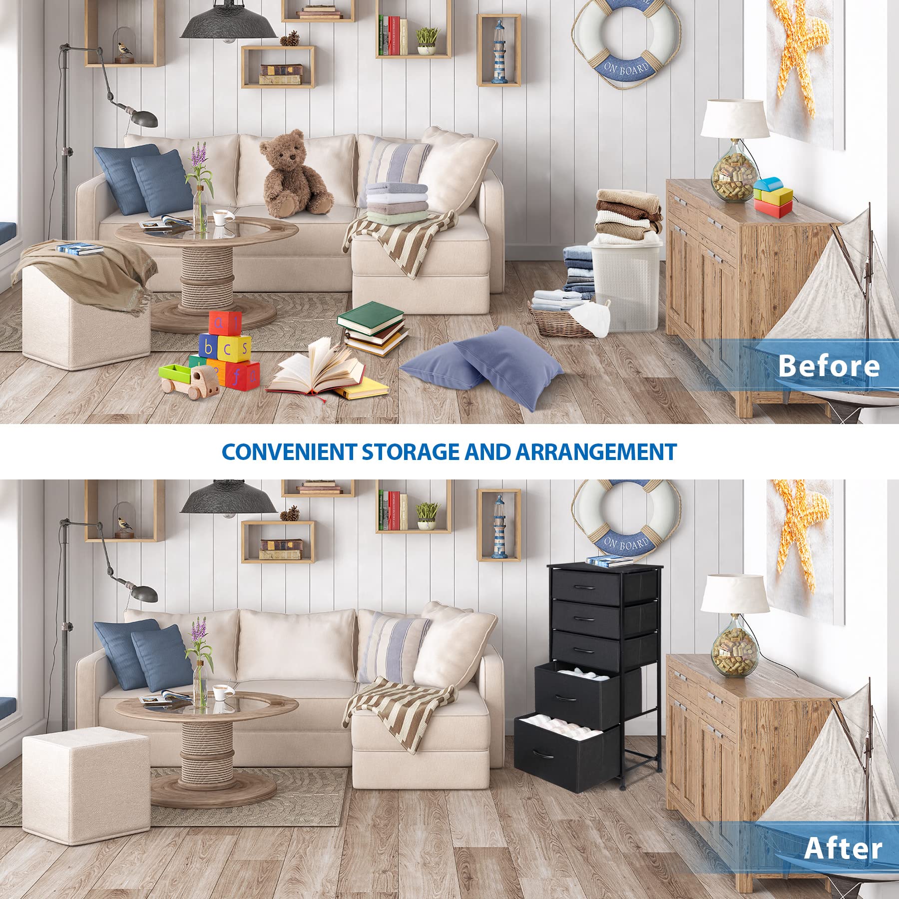 Amazon｜ZENY 収納 チェスト タンス 衣類収納 収納ケース 大容量 5段5