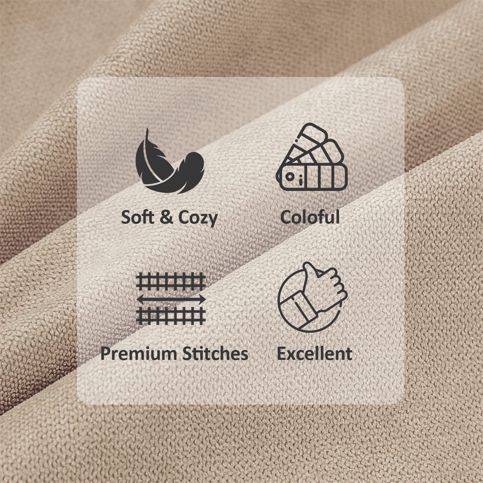 Topfinel Federe Cuscini 2 Pezzi 45x45cm Comodo in Ciniglia per Divano Copricuscini Decorativi Camera da Letto Soggiorno Balcone Esterno Arredo Casa Fodere Cuscino Tinta unita Cachi