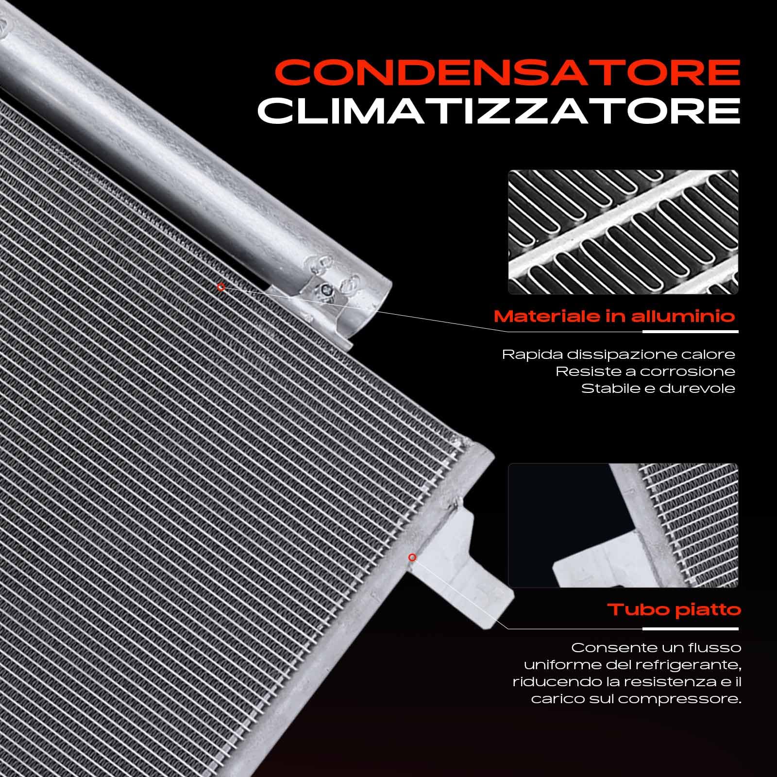 Frankberg Radiatore climatizzatore Condensatore climatizzatore Compatibile con B-Class W245 1.7L Classe A W169 2.0L Classe A W169 1.7L Classe A W169 1.5L B-Class W245 2.0L Replace# A1695001254