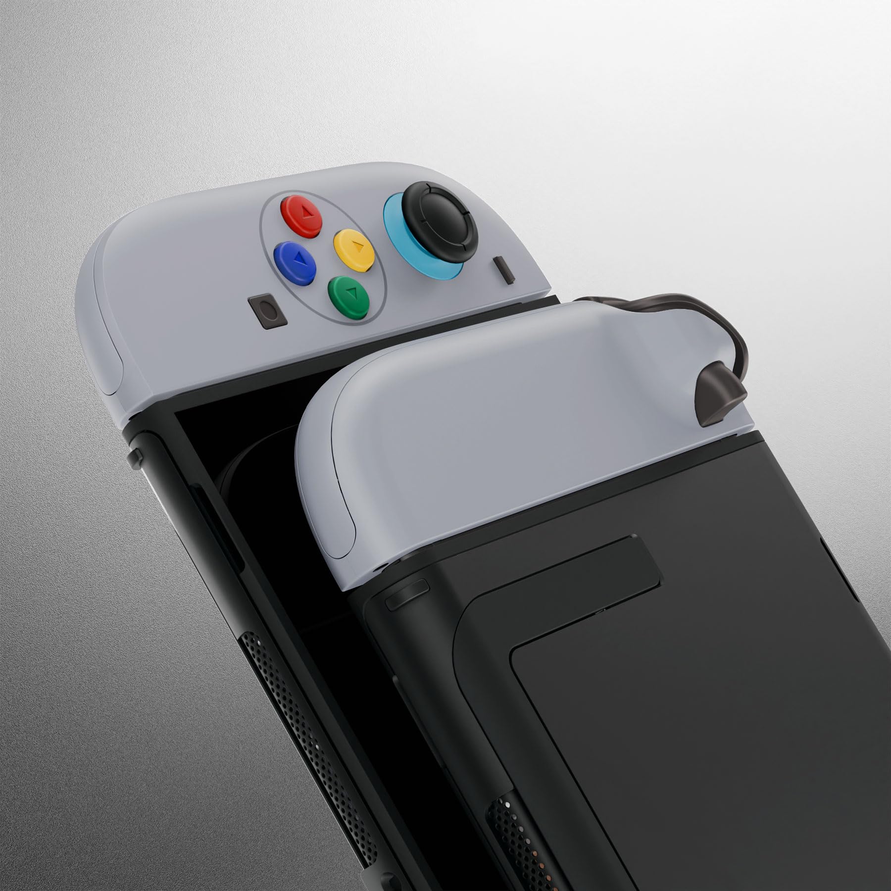 eXtremeRate Cover per Switch 2 Joycon, Custodia e Tasti di Ricambio Completo DIY con Attrezzi, Kit Accessori per Nintendo Switch 2, Senza Joycon e Console - Stile SFC Snes Classic EU