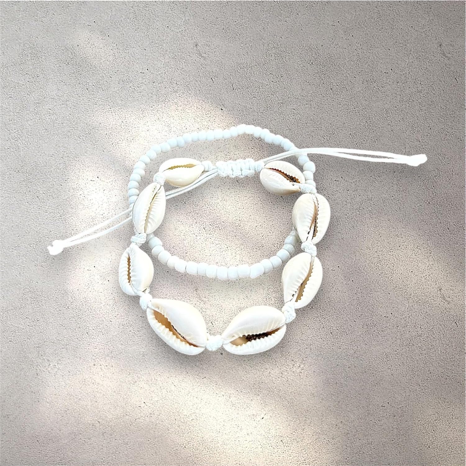 Natural Cowrie Shell Anklets for woman, White Beaded Beach Ankle Bracelet, Adjustable Summer Foot Jewelry, waterproof, novelty anklets, bracelet anklet, jewerly for woman - Image 2