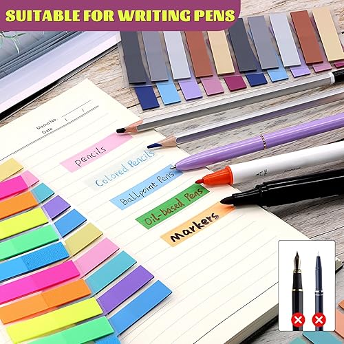 Miniatura 5 de Pestañas adhesivas Morandi - 1600 pestañas para libros, 8 blocs transparentes, anotación, notas, marcadores de página, pestañas de índice,