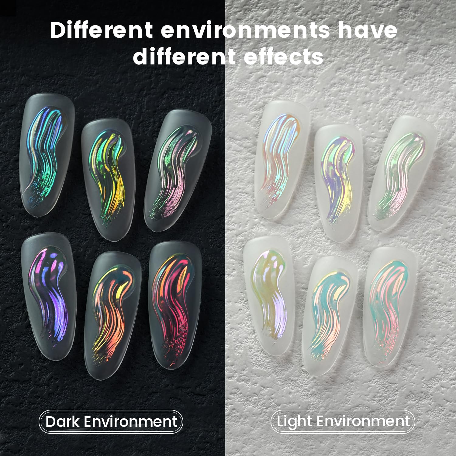 YOKEFELLOW GleamTap Cushion olografico Aurora Chrome Smalto Polvere – Holo-Nail Art Glitter Decorativo Manicure Pigmento per Salone Unghie (GTKIT-01)