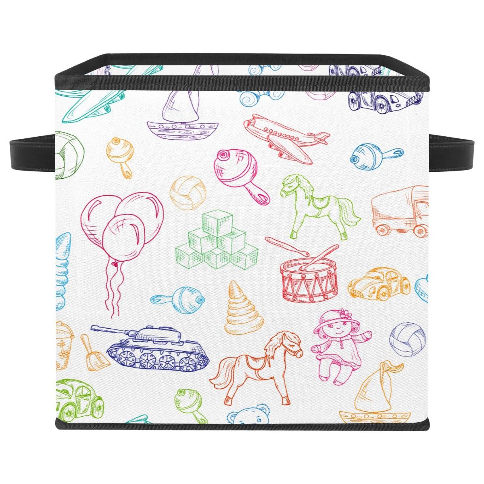 Boîte de rangement pliable en tissu : cube organisateur avec poignées pour chambre d'enfant