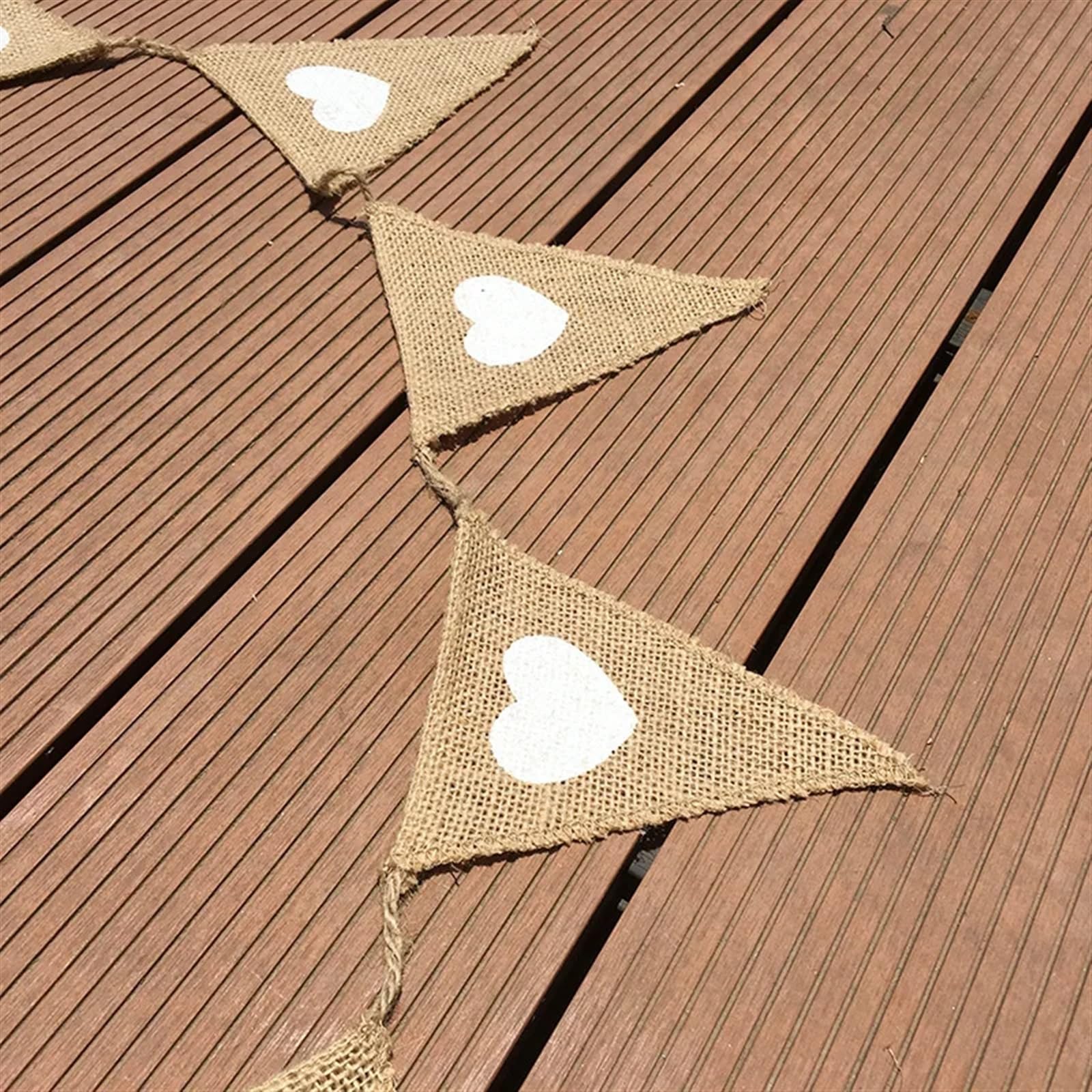Wielobarwne trójkątne flagi, Lniane trójkątne flagi z chorągiewkami, zestaw 8 13x13x11cm 3M liny konopne, wesele, urodziny(5 Sets)