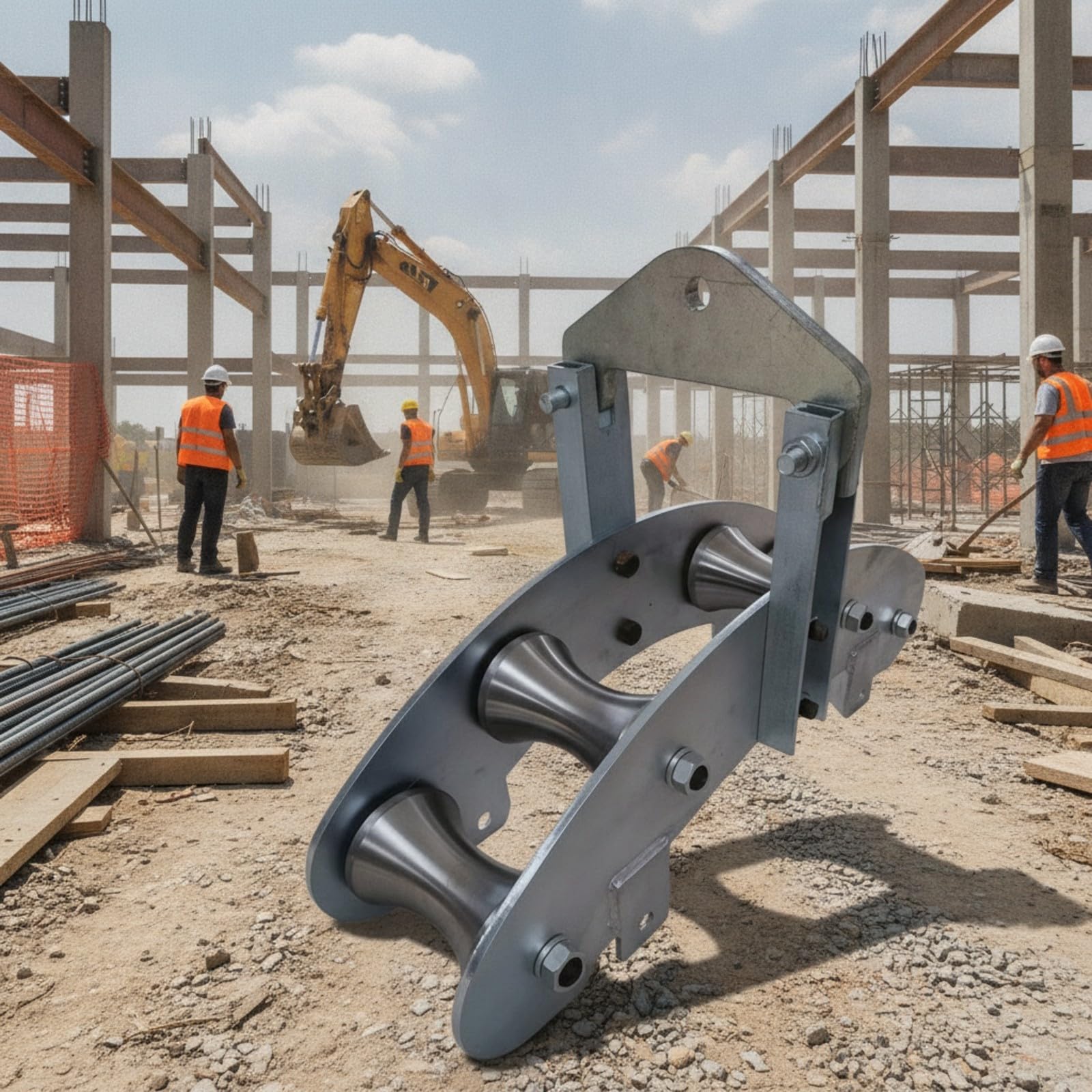 Amagogo Puleggia Guidacavo con Telaio Robusto Industriale, Rulliera Guidacavo con Telaio, in Metallo, Blocco Pulegge, per Cantieri, Elettricisti