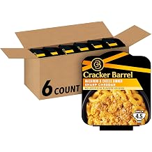 Cracker Barrel Sharp Cheddar Macaroni & Cheese Single Bowl Dinner 6 ct Pack, 3.8 oz Trays