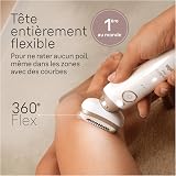 Braun Epilateur Electrique Pour Femmes Silk-épil 9 9-041 3D, Tête Flexible 360°, Etanche, Sans Fil, Kit D’Epilation Avec Tête De Rasoir, Sabot Tondeuse, Rouleaux Massage, Pour Tondre Et Raser - 3