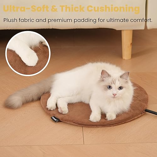 Vista 7 de Almohadilla térmica para mascotas para gatos y perros, interior y exterior, impermeable, con calefacción, cama para gatos, cama climatizada