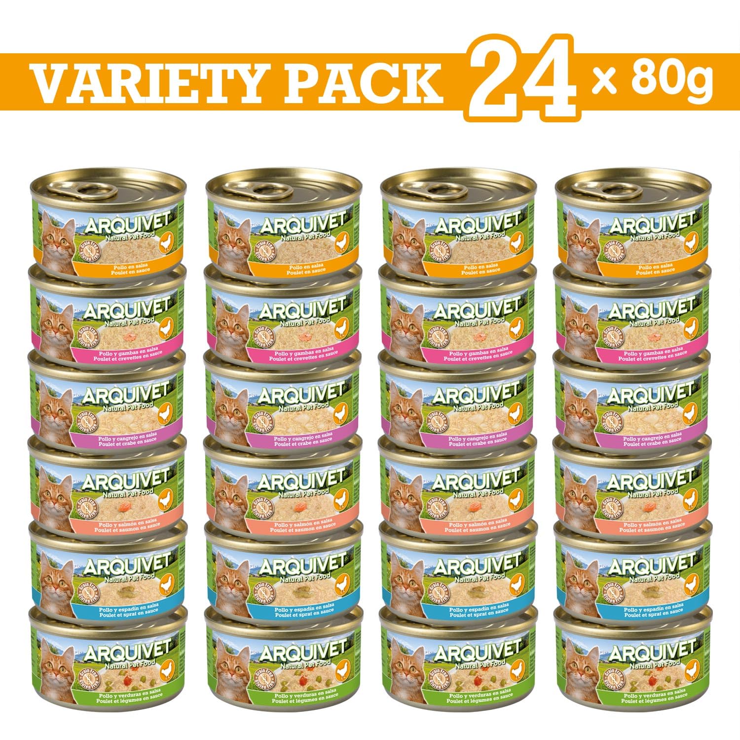 Variety Pack 24 latas de Pollo con 6 Recetas Diferentes - Chicken Mini Fillets 80g