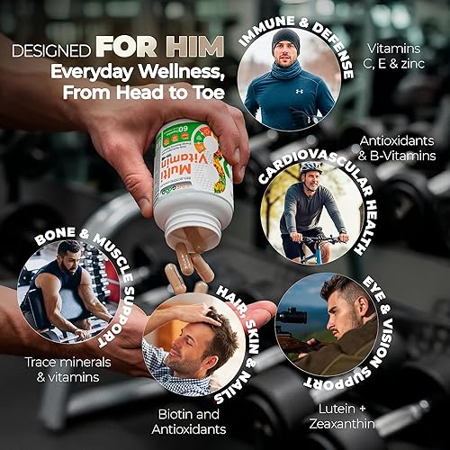 Miniatura 3 de LiveGood Multivitamínico completo Bio-Active para hombre, suplemento diario con vitamina A, B12, C, E, licopeno, vegano, 60 cápsulas