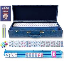 Woodronic American Mahjong Tiles Set, 166 Blue Tiles Mahjong Set
