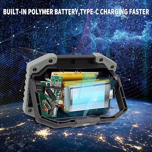 Miniatura 4 de OTYTY Luz de trabajo recargable, luz de trabajo LED portátil, luces de inundación COB impermeable, 30 W, 1500 lúmenes, para acampar al aire libre,