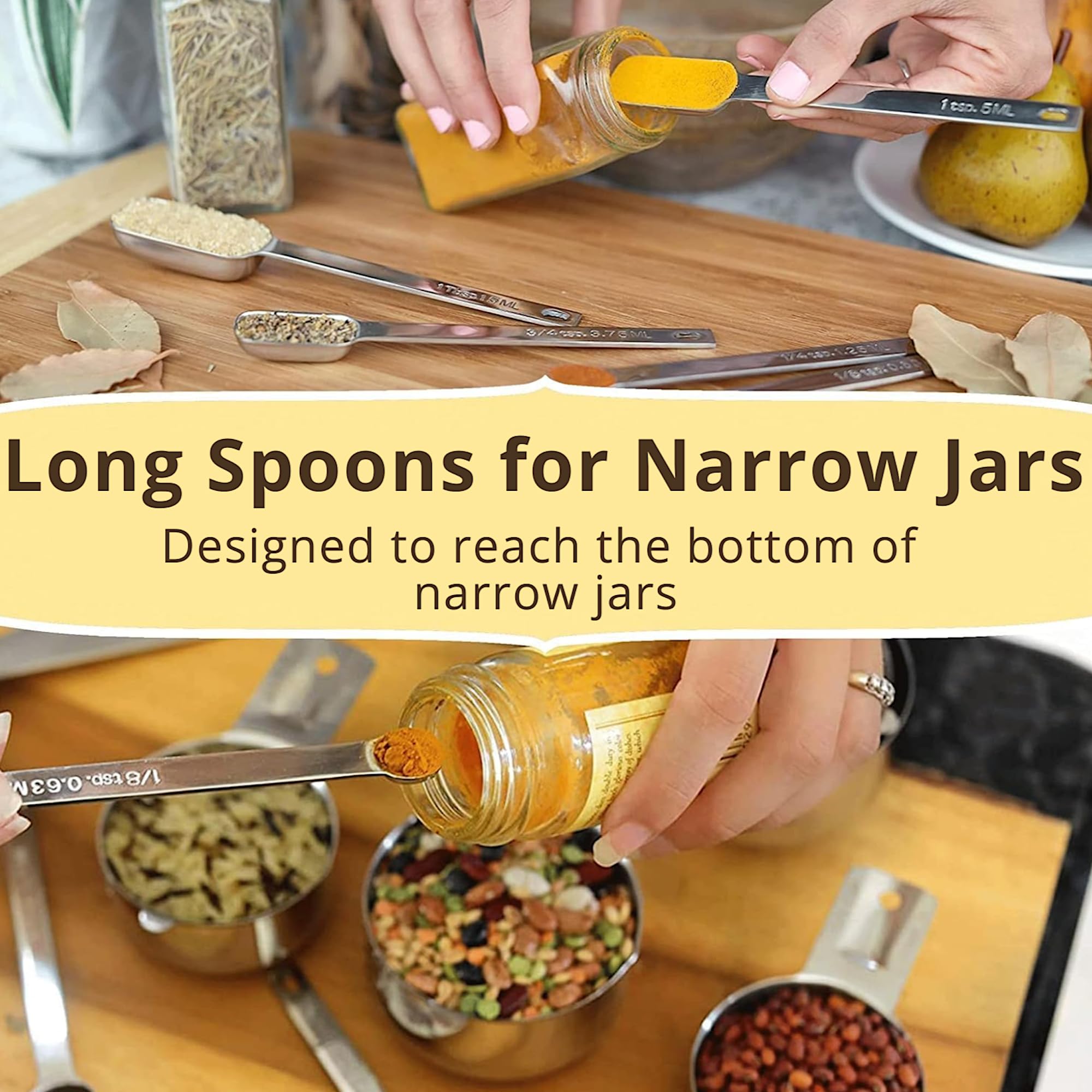 Simply Gourmet Measuring Cups and Spoons Designed to Last a Lifetime. Attractive and Durable 12 Piece Measuring Cup Set Includes 6 Stainless Steel Measuring Cups and 6 Stainless Steel Spoons by Simply Gourmet