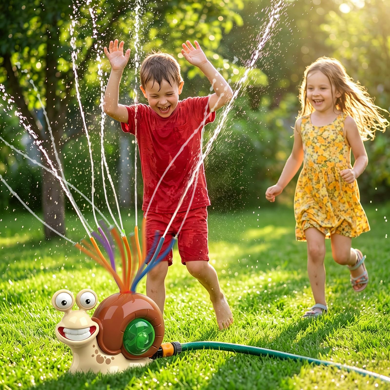 Xerteam Wasserspielzeug Kinder, Sprinkler Wasser-Spielzeug für Kinder, Garten Wasser Twister Sommer Splash Spielzeug für Junge und Mädchen 3-12 Jahre