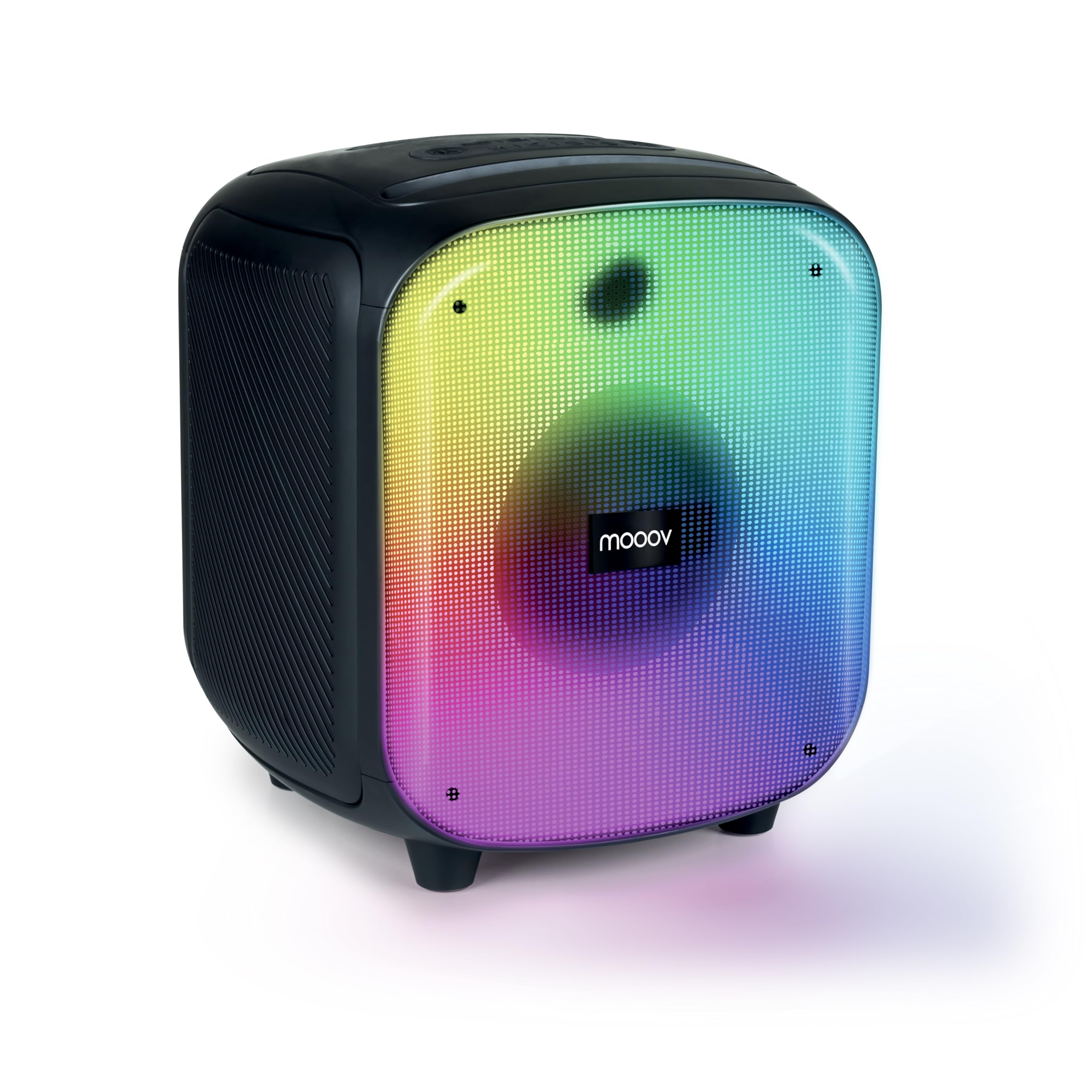Mooov 477370 - Potężny głośnik Bluetooth 200 W Musicale, TWS, przenośny, 6 efektów LED, gniazda USB, microSD, wejście Micro