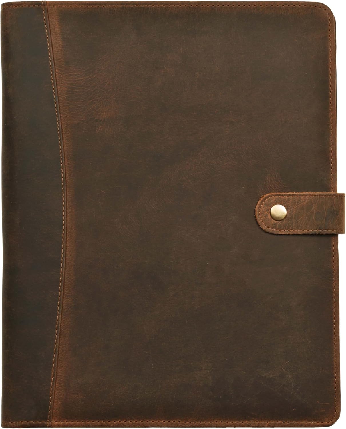 Leather Village Leather Portfolio Organizer - Professional Business Padfolio for Men & Women - Document Card Holder, Resume Folder, Folio for A4/Letter Size Writing Legal Pad- Tan Brown