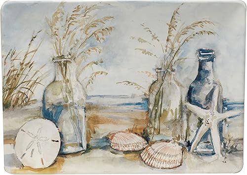 Certified International Coastal Landscape - Bandeja rectangular de 14 x 10 pulgadas, multicolor, grande