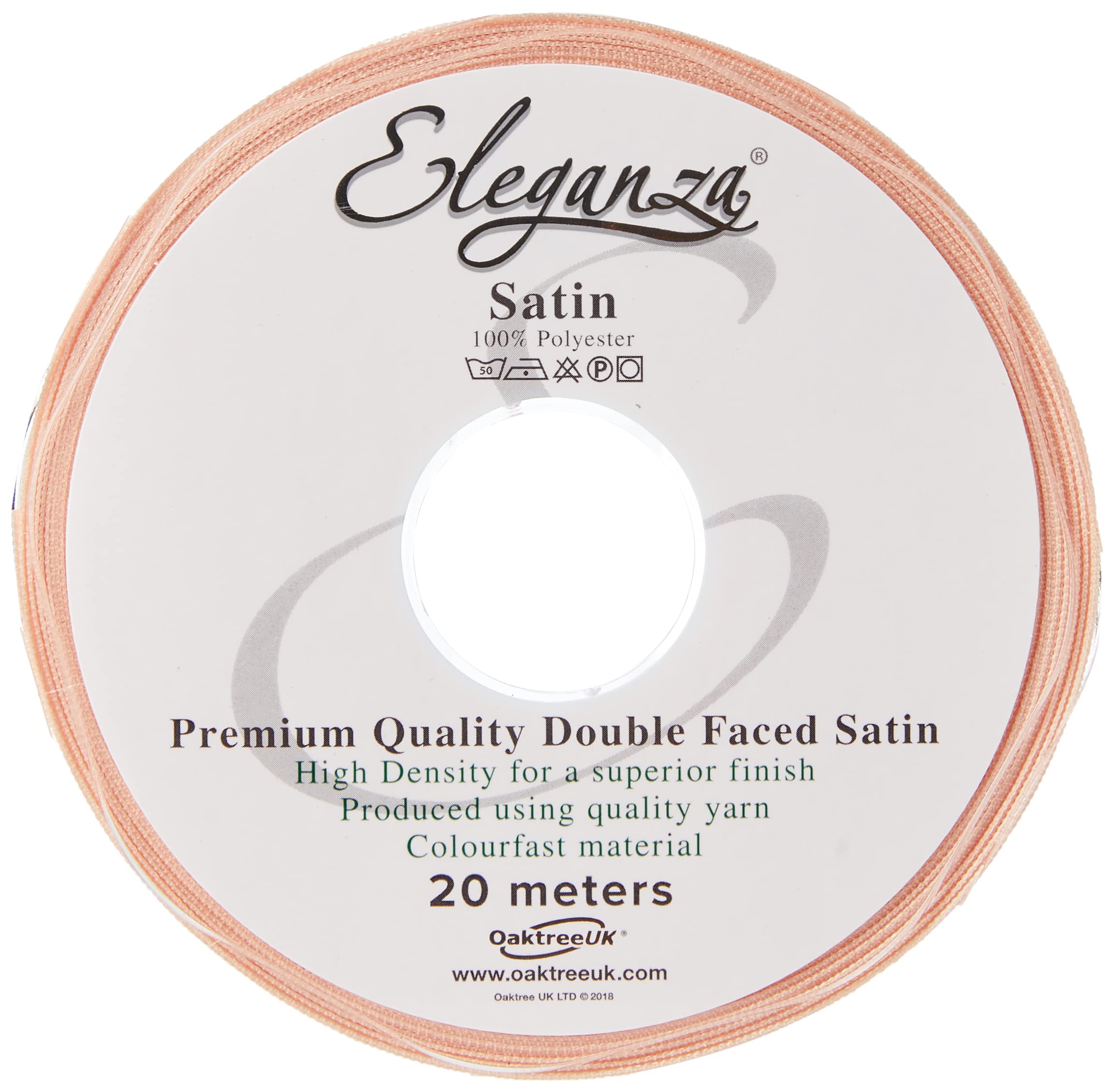 Eleganza Double Faced Satin 15mm x 20m Champagne Gold No.64, 15 mm x 20 m