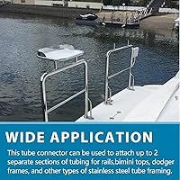 Vista 5 de Conectores rectos de 2 vías, 2 conectores de tubo de acero inoxidable fundido 316, conector de pezones resistentes, pieza de repuesto para proyectos