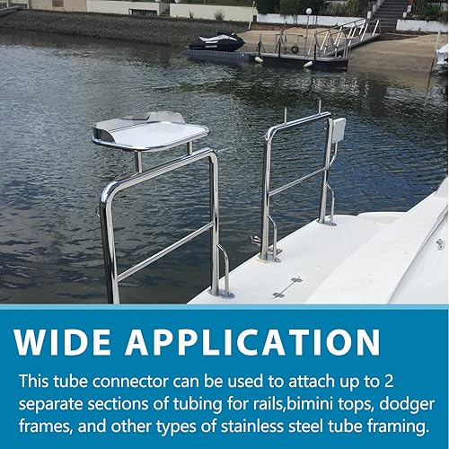 Miniatura 5 de Conectores rectos de 2 vías, 2 conectores de tubo de acero inoxidable fundido 316, conector de pezones resistentes, pieza de repuesto para proyectos