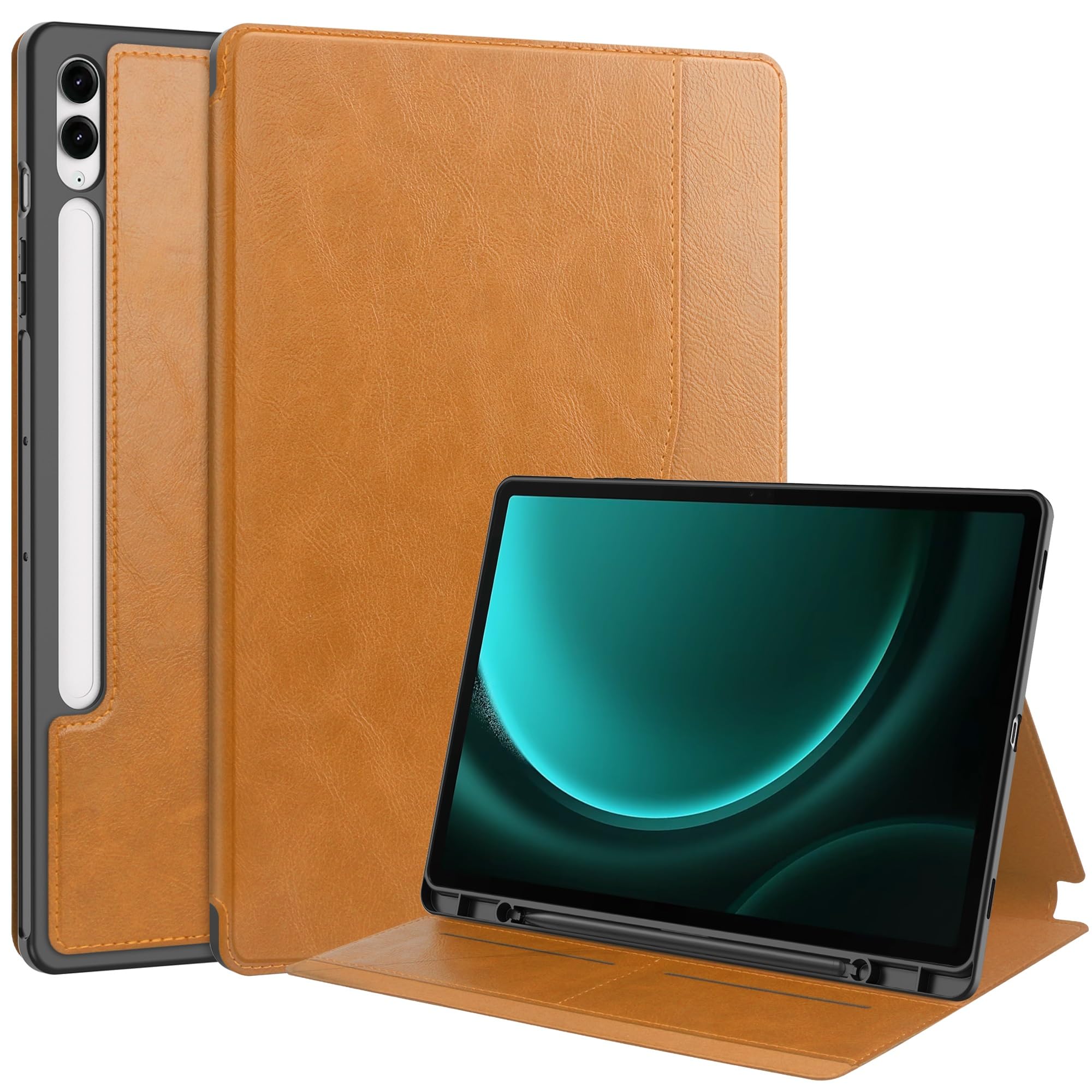 Custodia protettiva per tablet PC, in pelle di alta qualità, compatibile con Samsung Galaxy Tab S9 FE Plus SM-X610/SM-X616 12,4 pollici, funzione Sleep/Wake, custodia protettiva a libro - Business