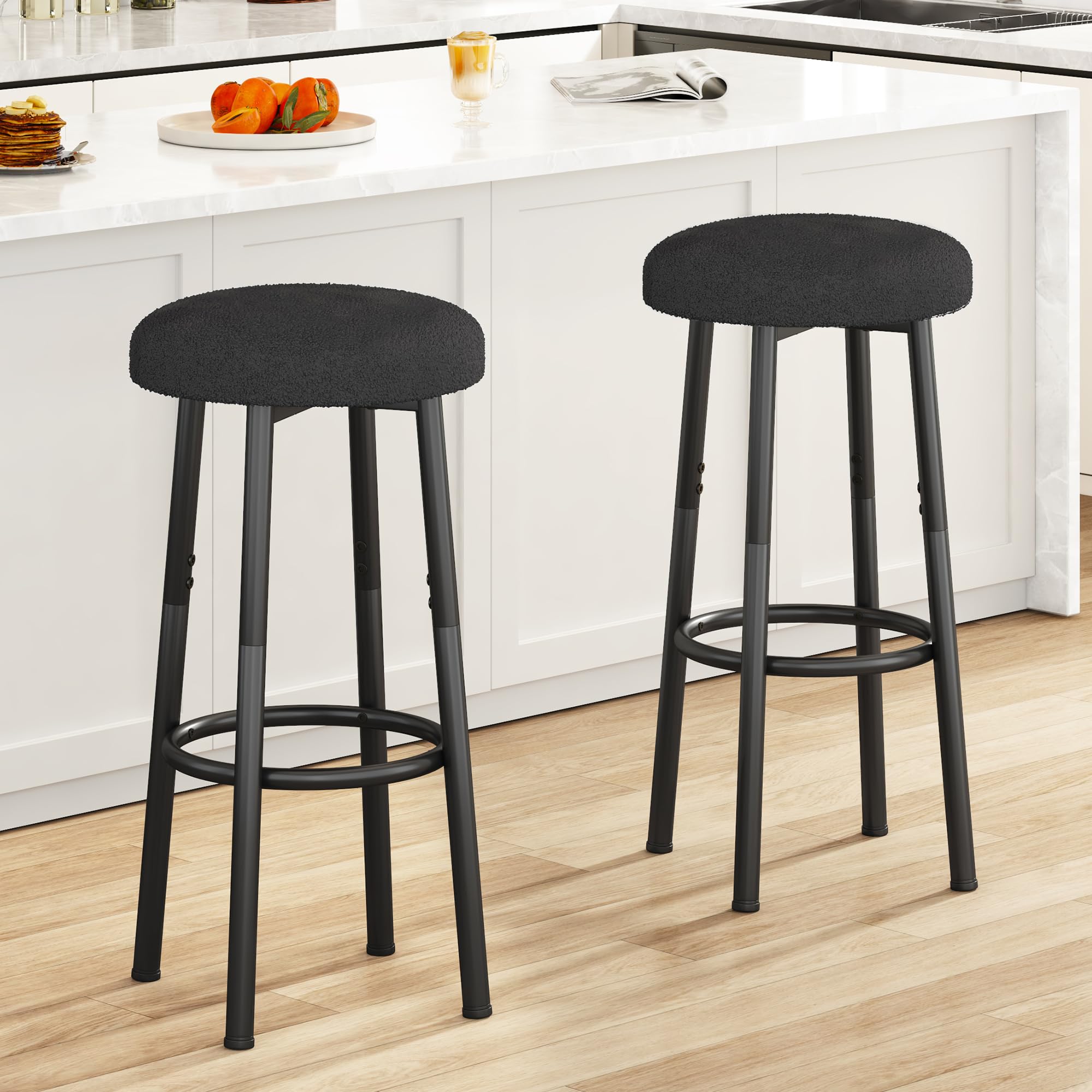 Protection Tabouret De Bar Lot De 2 Tabourets De Bar Assise Réglable En Hauteur Et Pivotant En Plastique Noir P à Prix Tabouret De Bar Blanche