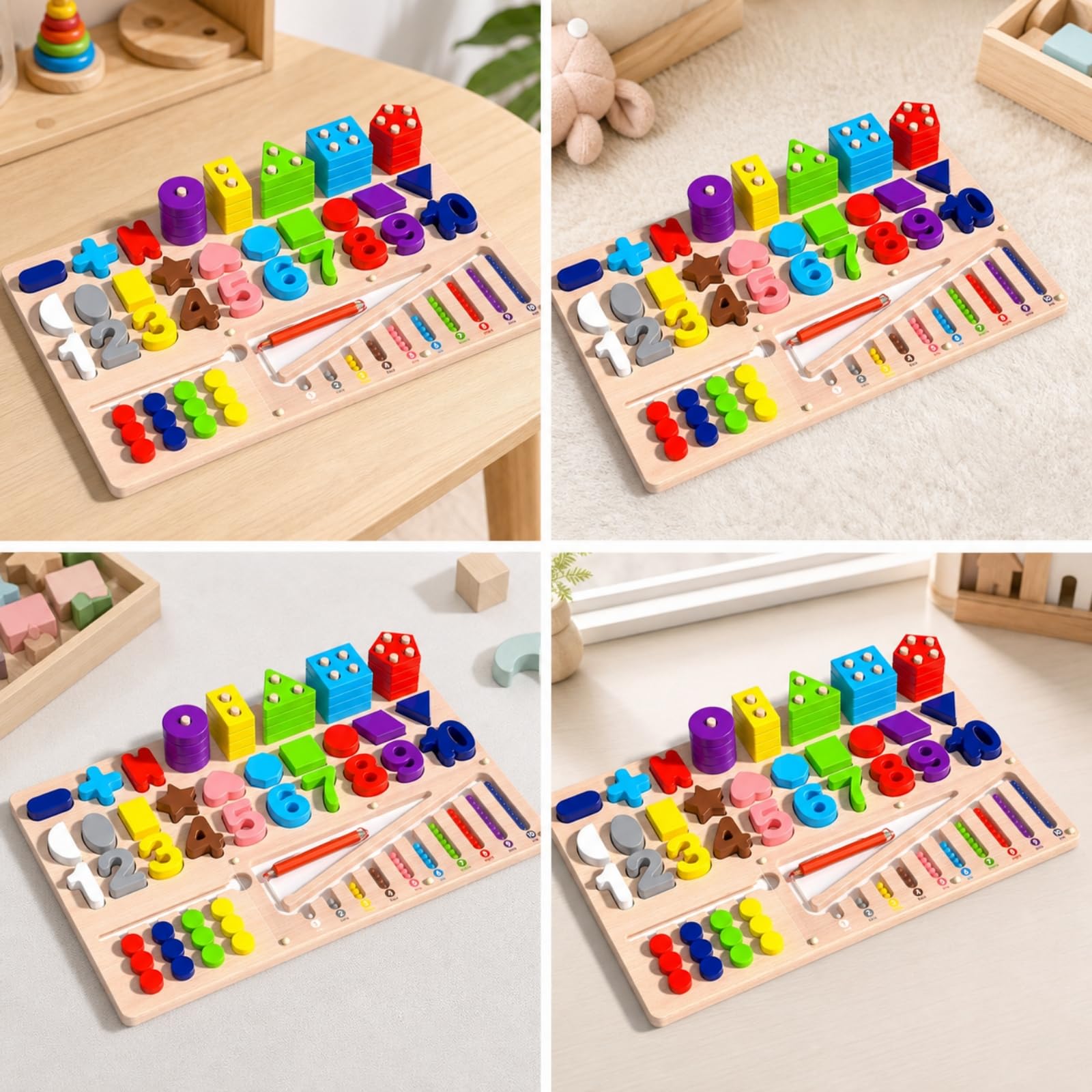 Tablero Actividas Educativo Multifuncional Tablero Aprendizaje Temprano con Piezas Resistente para Preescolar