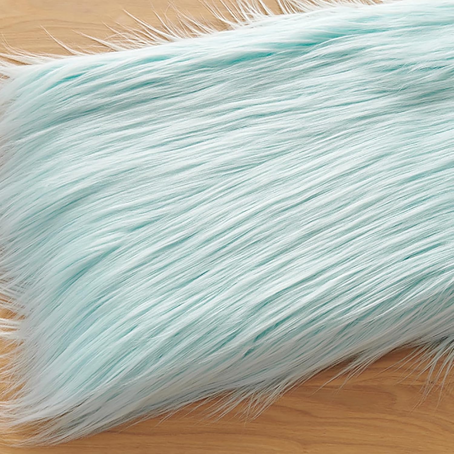 Shaggy Fur Patches Fabric Long Pile 9cm Faux Fur Fabric for Rugs Costumes Apparel Home Decor Throw Blankets Pillows(10 Blue Grey)