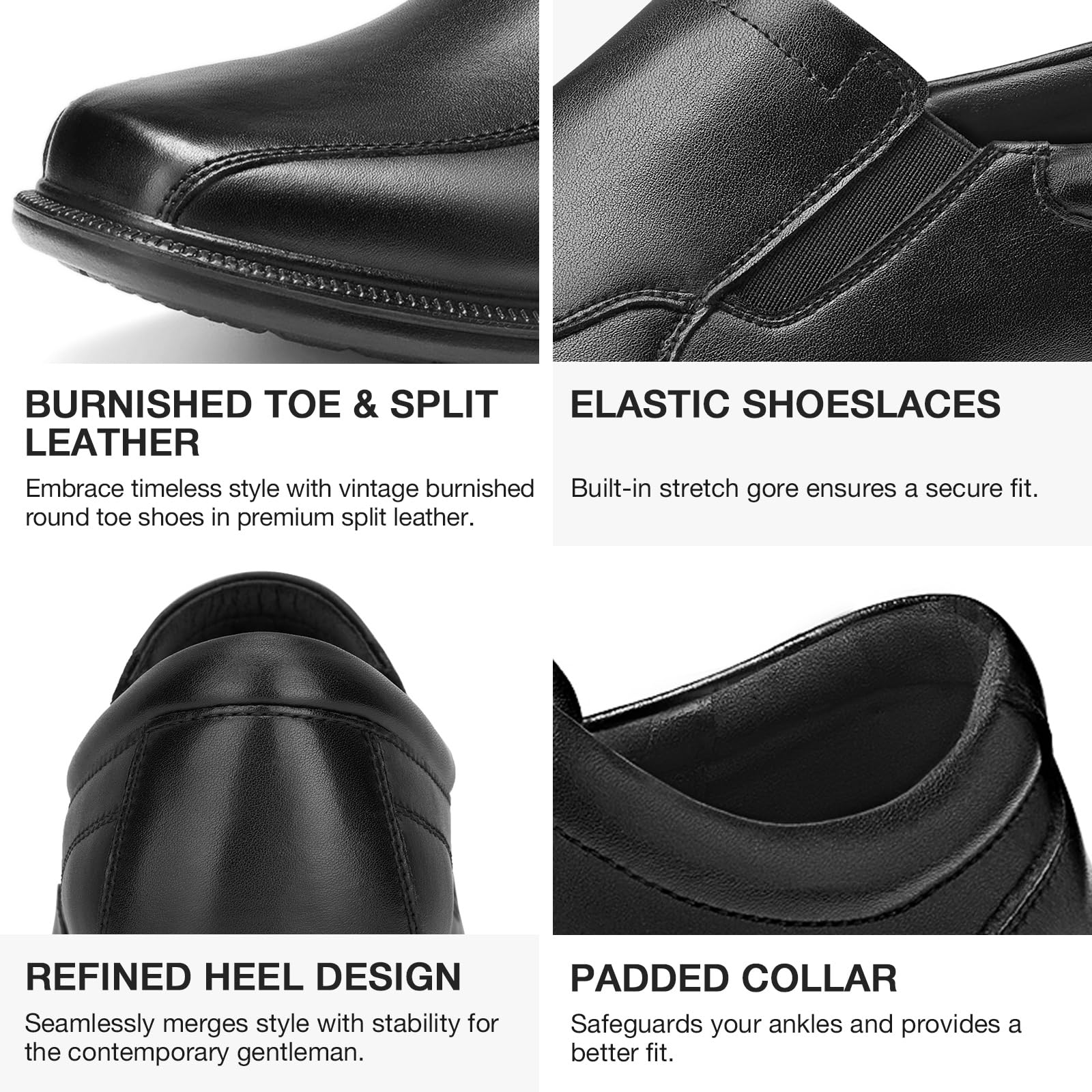 HEEZ Anzugschuhe Herren Loafer Spaltleder Business Schuhe Oxford Schuhe