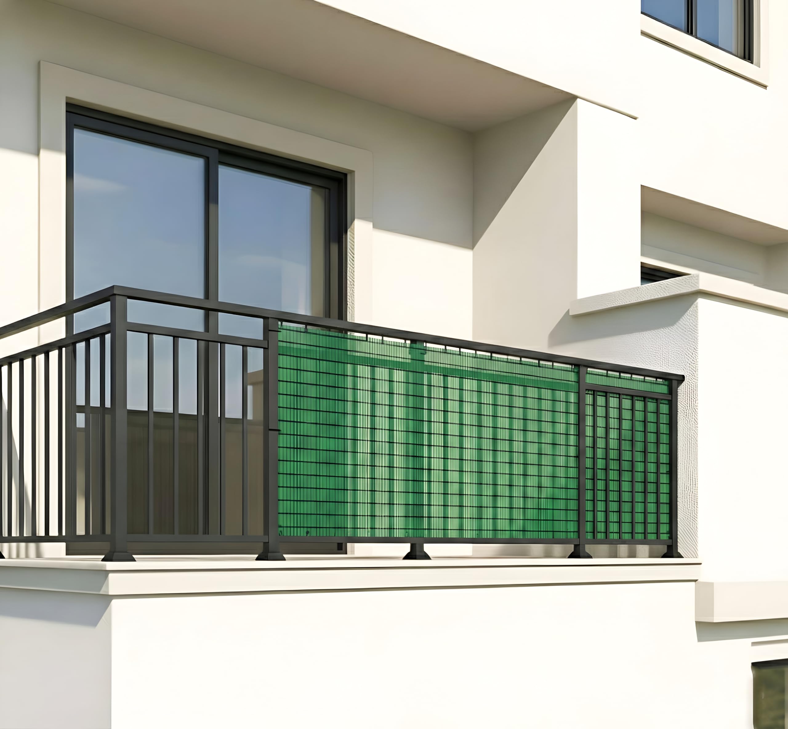 SAI PRASEEDA Balcony Safety Net with Reinforced Edges |4.5 x 15 Ft |Green with Black Lines | HDPE | 90% Shade UV Resistant Protection Net for Balcony, Staircase & Terrace-picture-23