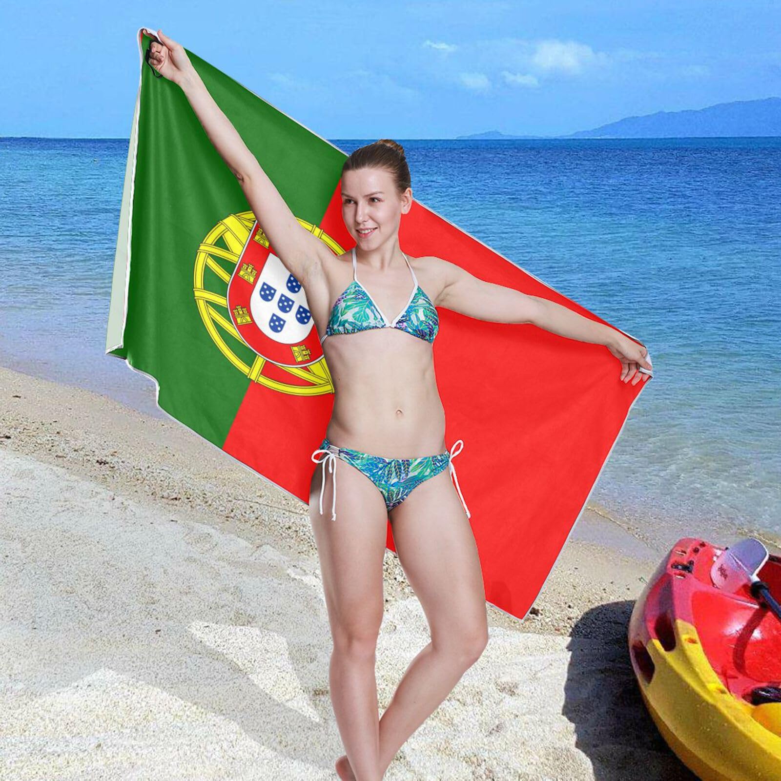 Flaga Portugalia ręczniki kąpielowe plaża 79 cm x 178 cm miękkie i chłonne ręczniki plażowe oversize dla kobiet, w podróż, kemping i wakacje