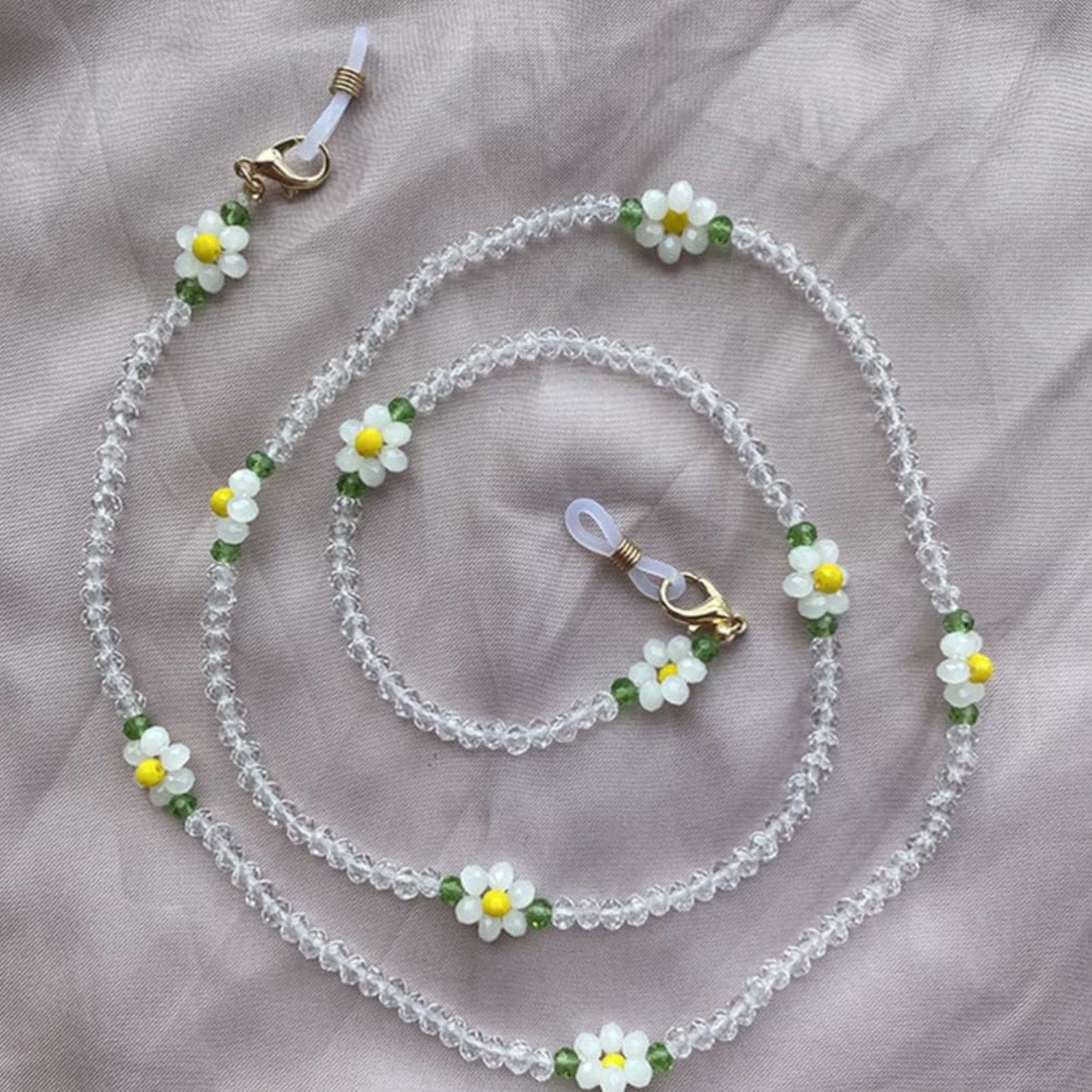 2/3 Piezas de Cadenas para Gafas, cordón para Gafas, Soporte para Gafas con Forma de Flor, Correa para Mujer