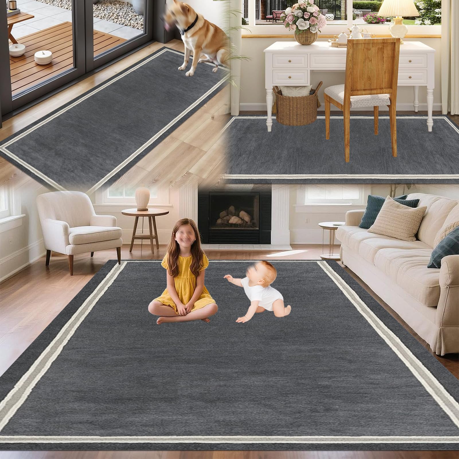 Alfombra de Pasillo Larga Alfombra Entrada Interior 100 x 150 cm