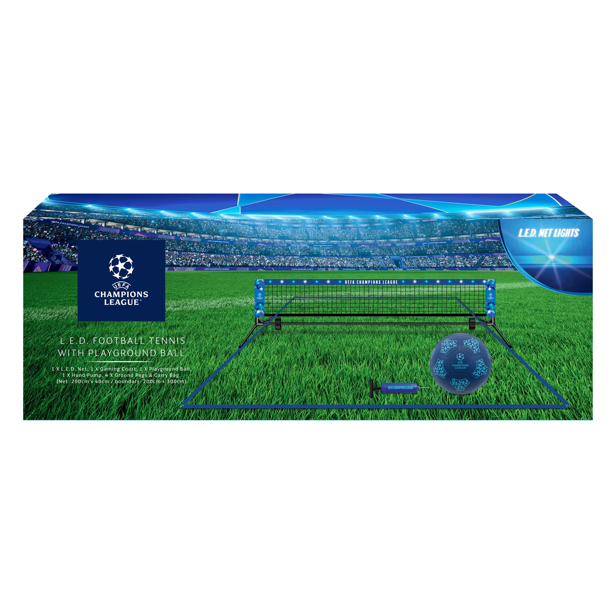 Hy-Pro Offiziell lizenzierter UEFA Champions League LED-Fußball Größe 5, inkl. Pumpe, Leuchtball für Training & Spiel, Fan-Merchandise, Geschenk