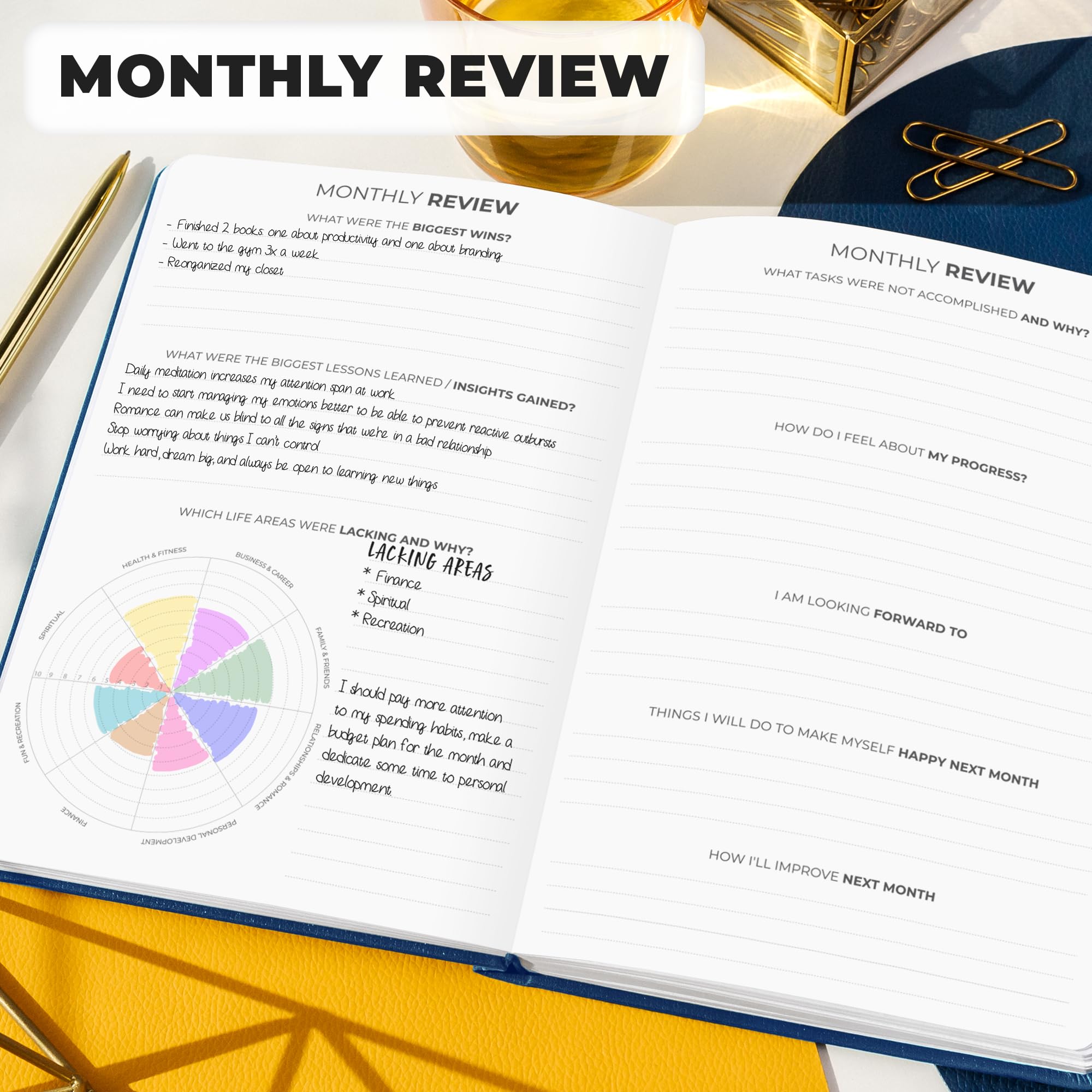 Clever Fox Planner Premium – Agenda settimanale e mensile non datata per produttività e gestione del tempo, A5 (blu mistico)