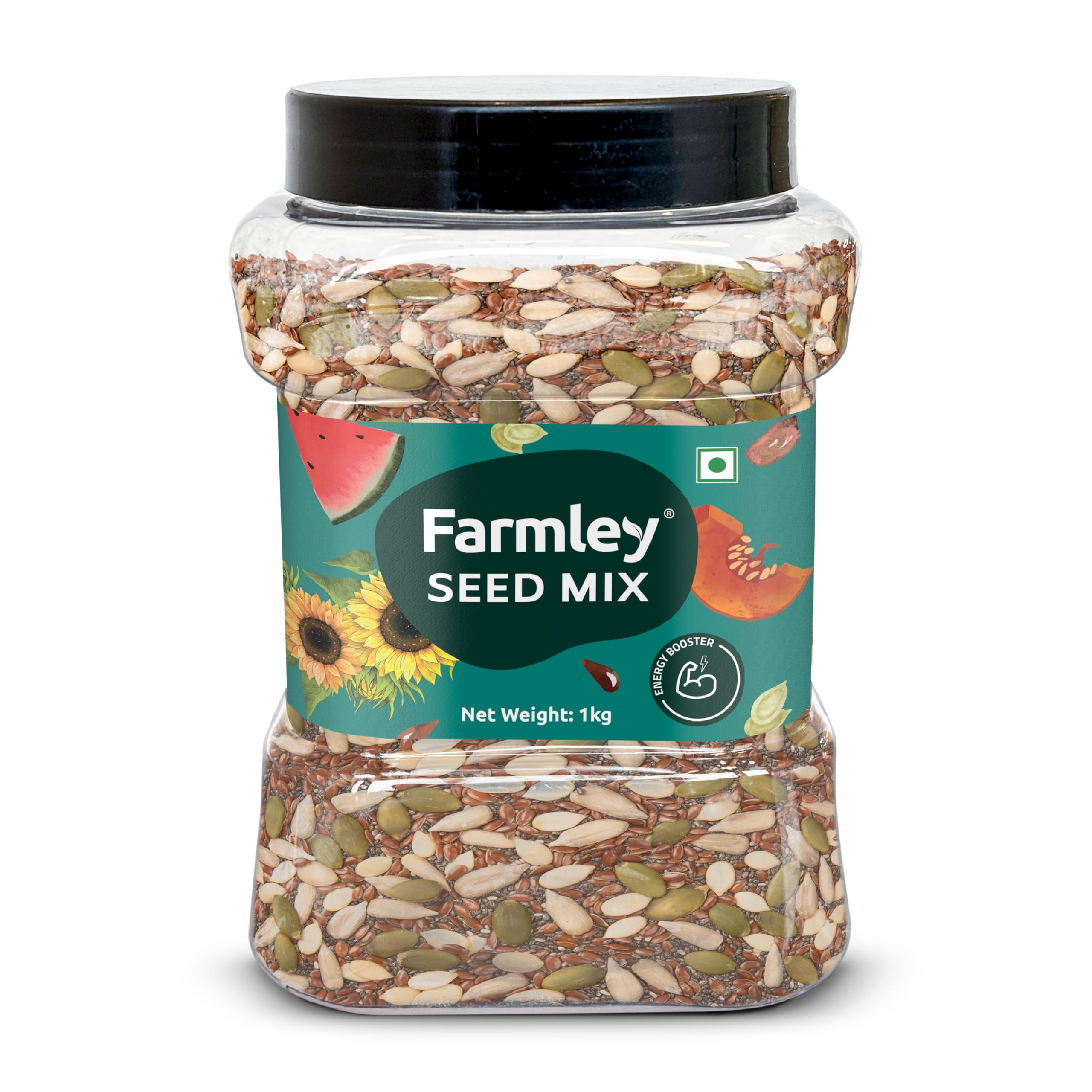 Farmley Seeds Mix, 1 Kg Edible Seed I Healthy Diet Snacks | 100% Natural, dietary fiber,omega-3s I Chia, Pumpkin,Flax, Watermelon and Sunflower Seeds