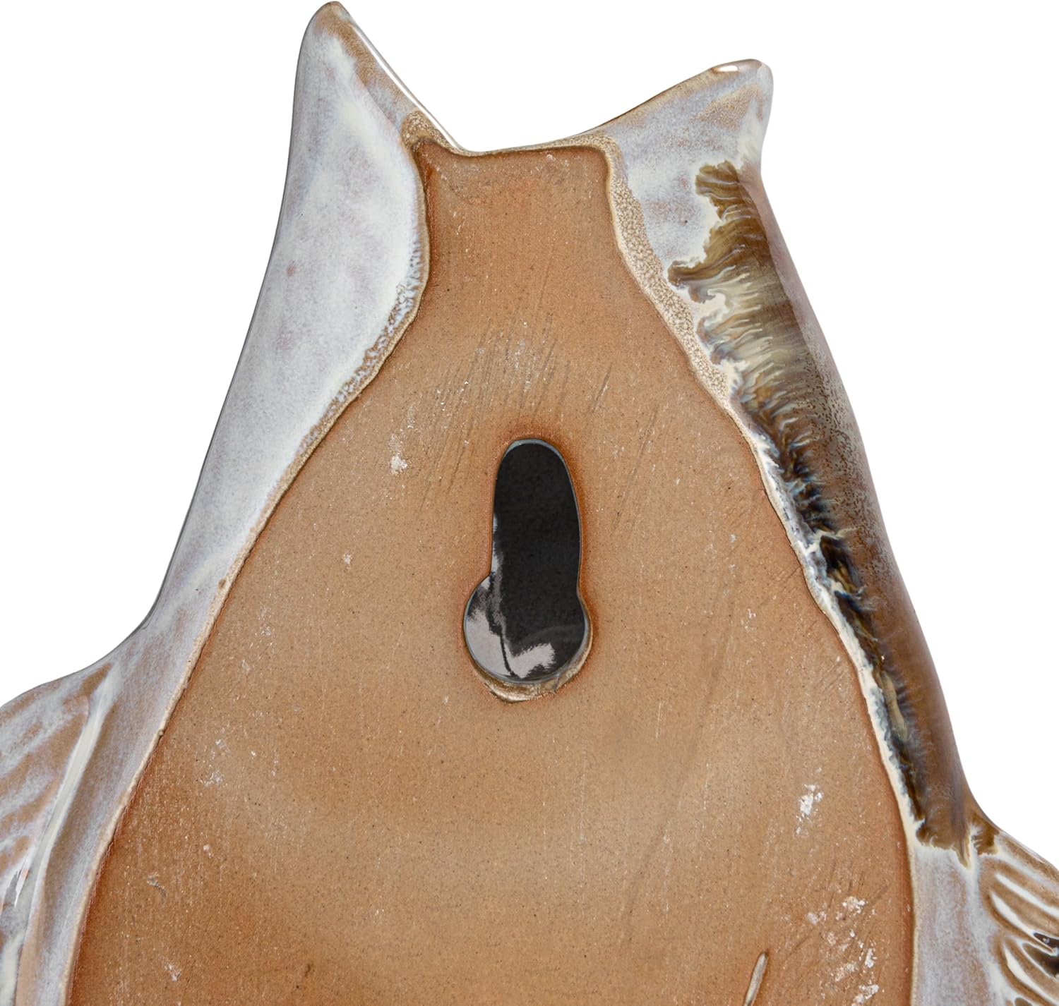 White and Tan Ceramic Fish Shaped Wall Vase