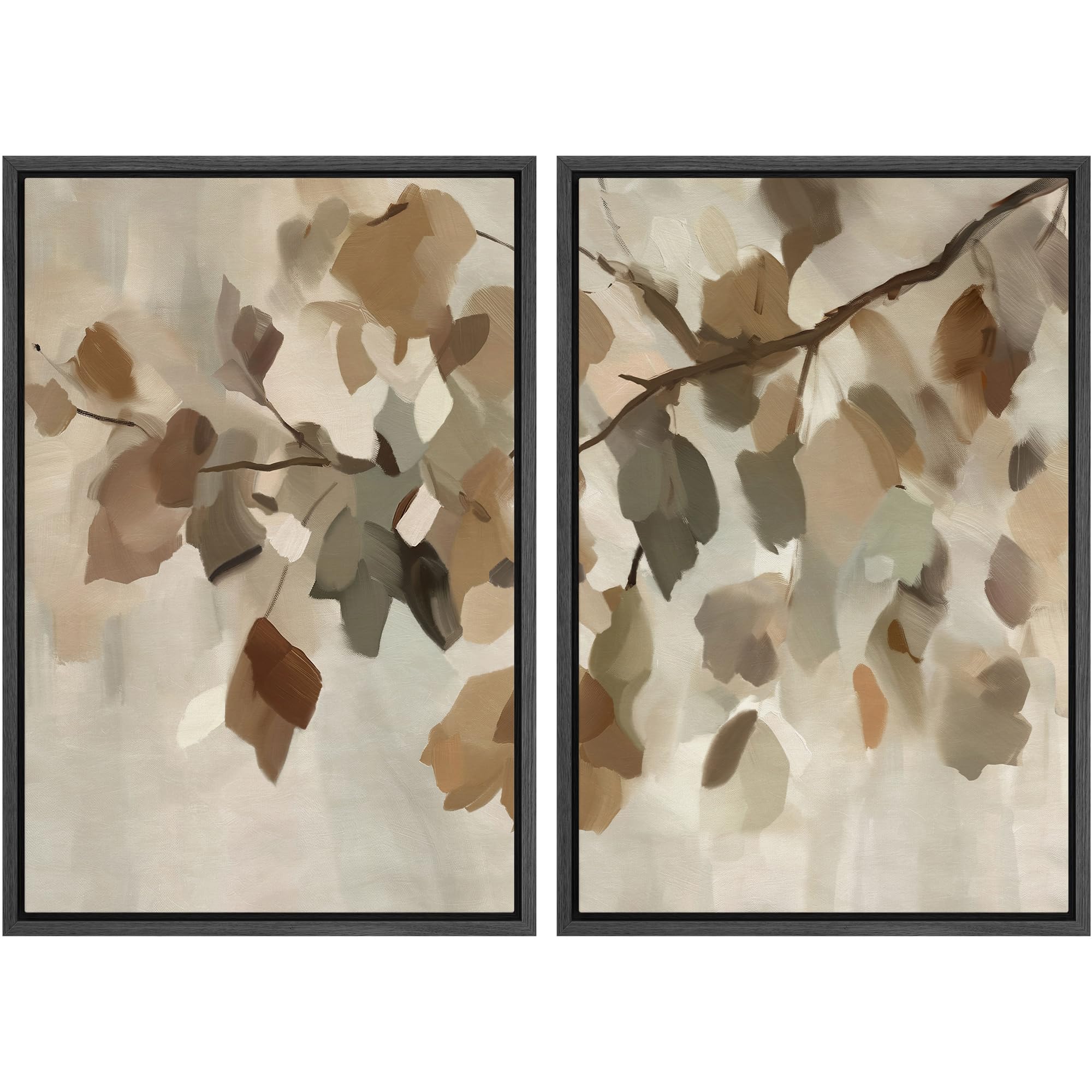 MUDECOR Framed Canvas Print Wall Art Monochromatic Gradient Abstract Minimalist Gray Illustrations Modern Art Decorative Bohemian Colorful Chic for Living Room, Bedroom, Office - 16"x24"x2 Black — view 85