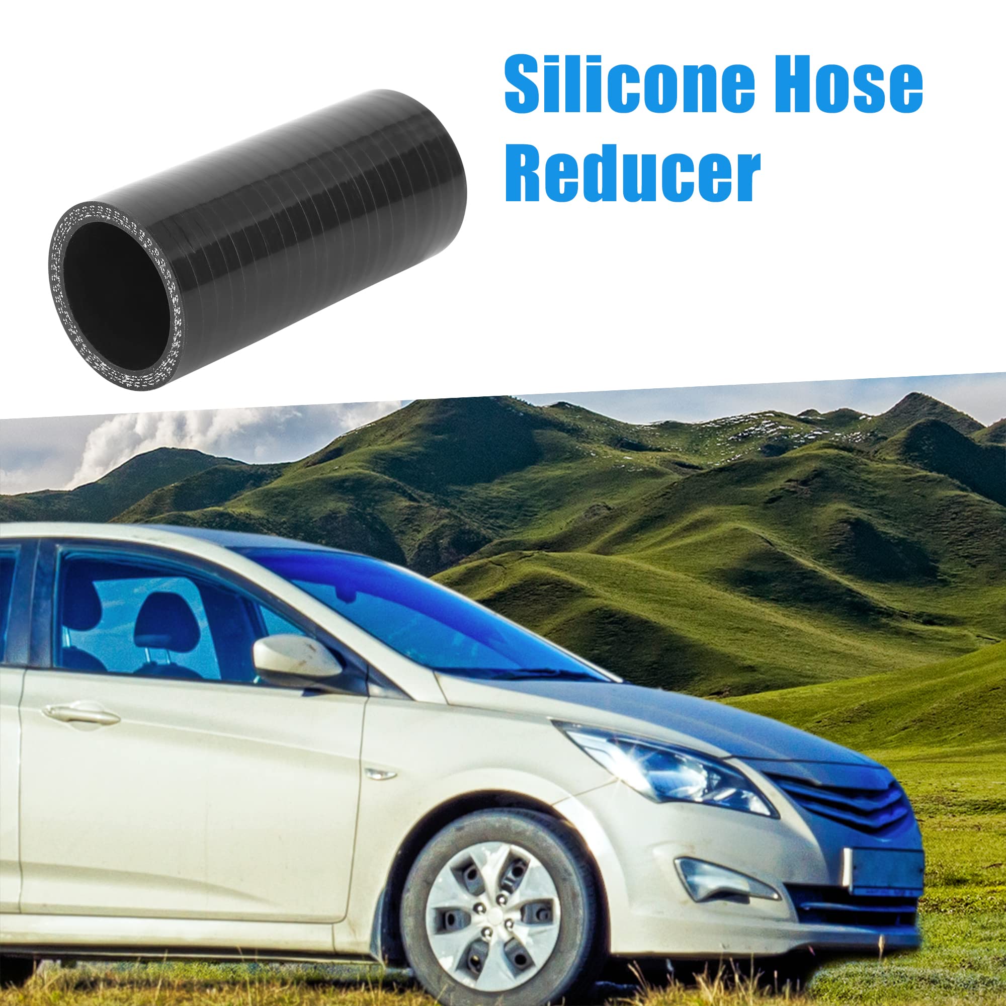 X AUTOHAUX 60mm 2.36" ID Voiture Droit Silicone Coupleur Turbo Tuyau 76mm Noir