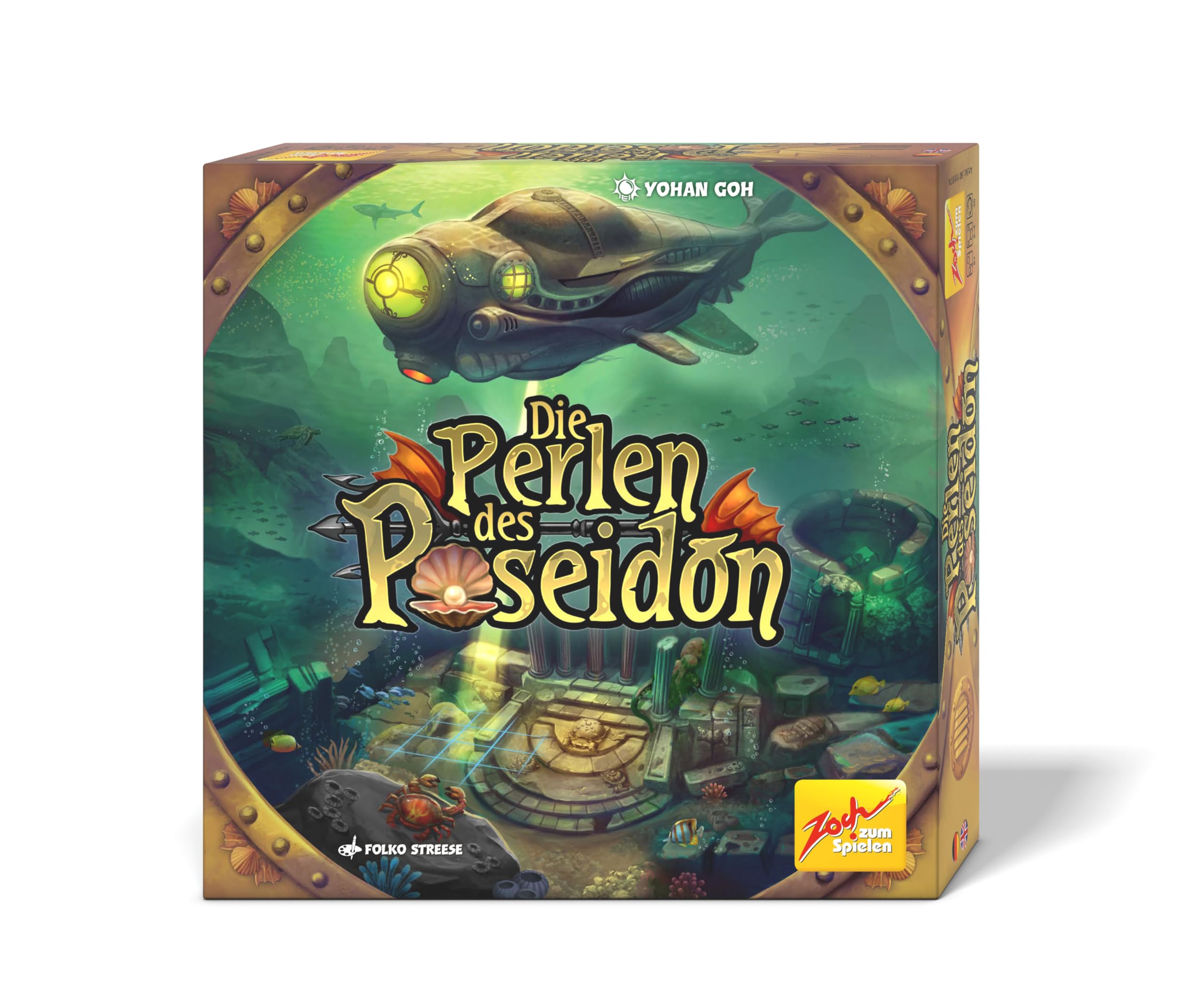 Zoch 601105174 - The Beads of Poseidon (Board Game) - Exciting Family Game from 8 Years for 2-4 Players with Innovative Game Material for Stamping & Puzzles, Approx. 30 Minutes Playing Time