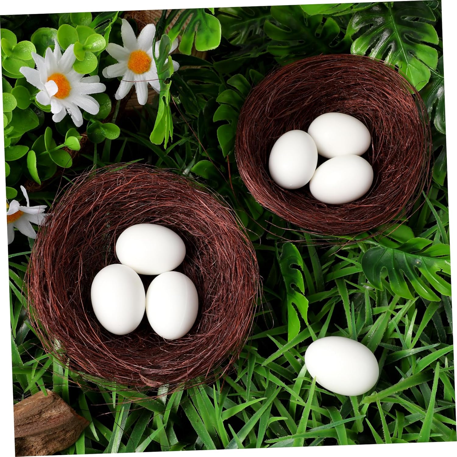 Mipcase 80pcs Simulation Bird Nests Eggs for Easter Party Hotel Office Car Decor