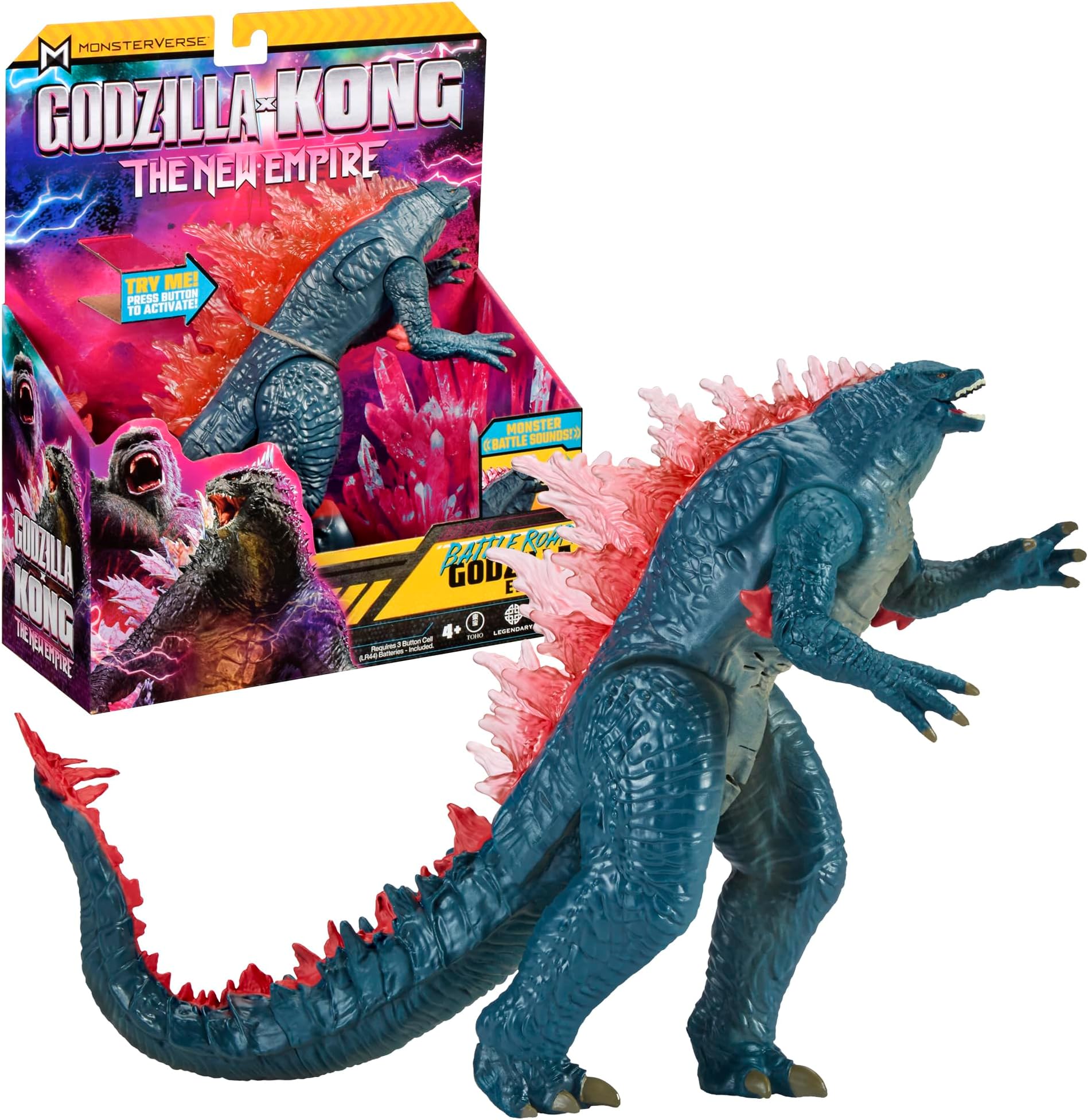 Godzilla x Kong: The New Empire, 7-Inch Authentic Battle Roar Godzilla Action Figure Toy, Iconic Collectable Movie Character in Unique Limited Edition Packaging, Toy Suitable for Ages 4 Years+