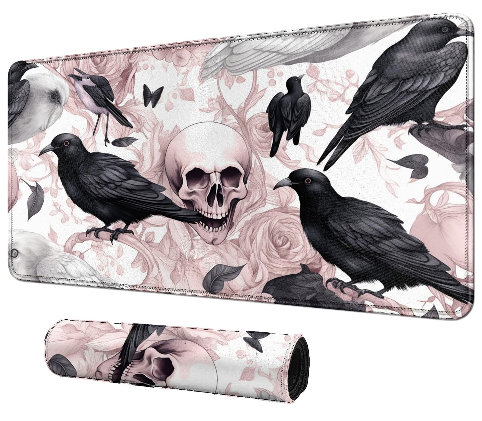 Card Mat for MTG &amp; TCG Playmat,Crows and Skulls