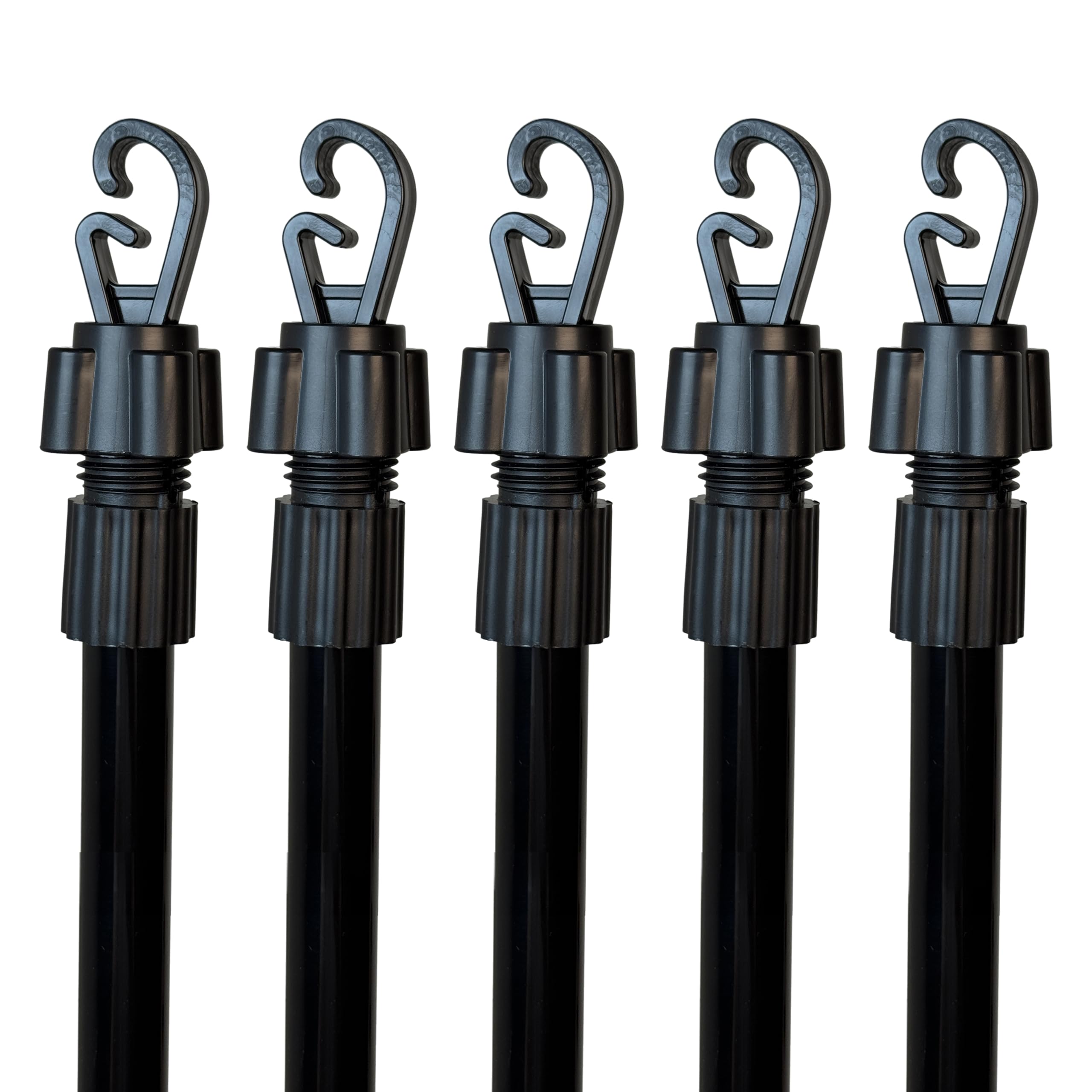 BPIL 5x Heavy Duty Metal Telescopic Extendable Home Garden Washing Line Clothes Laundry Support Pole Props Outdoor Indoor Airer Rope String Extenedable from 1.3 to 2.6M (5 PROPS)