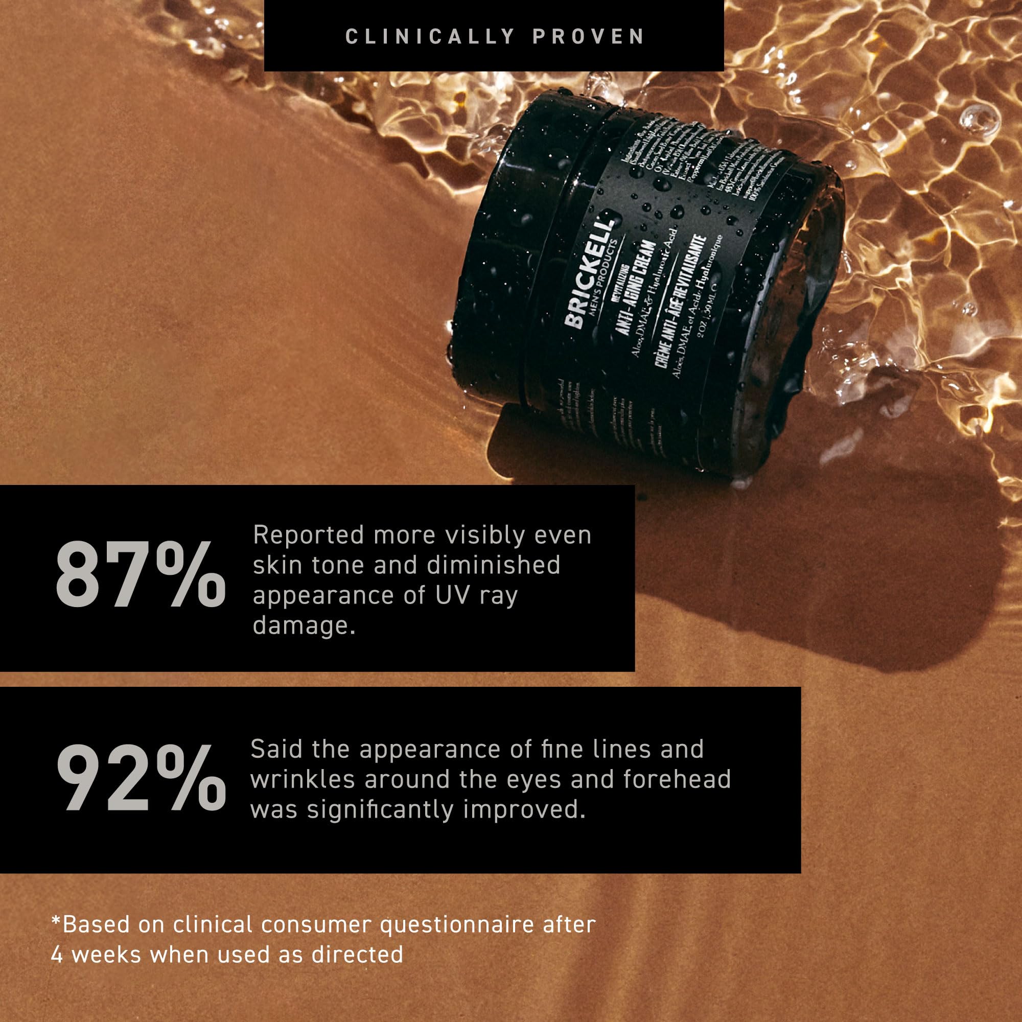 Brickell Men's Products Crème Anti-Âge Revitalisante, Crème Visage Anti-Rides Nuit Naturelle et Bio – 59ml – Parfumée